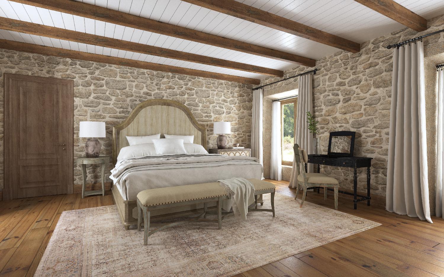 Alfresco Lauro Panel Bed with Metal - Frankwebs