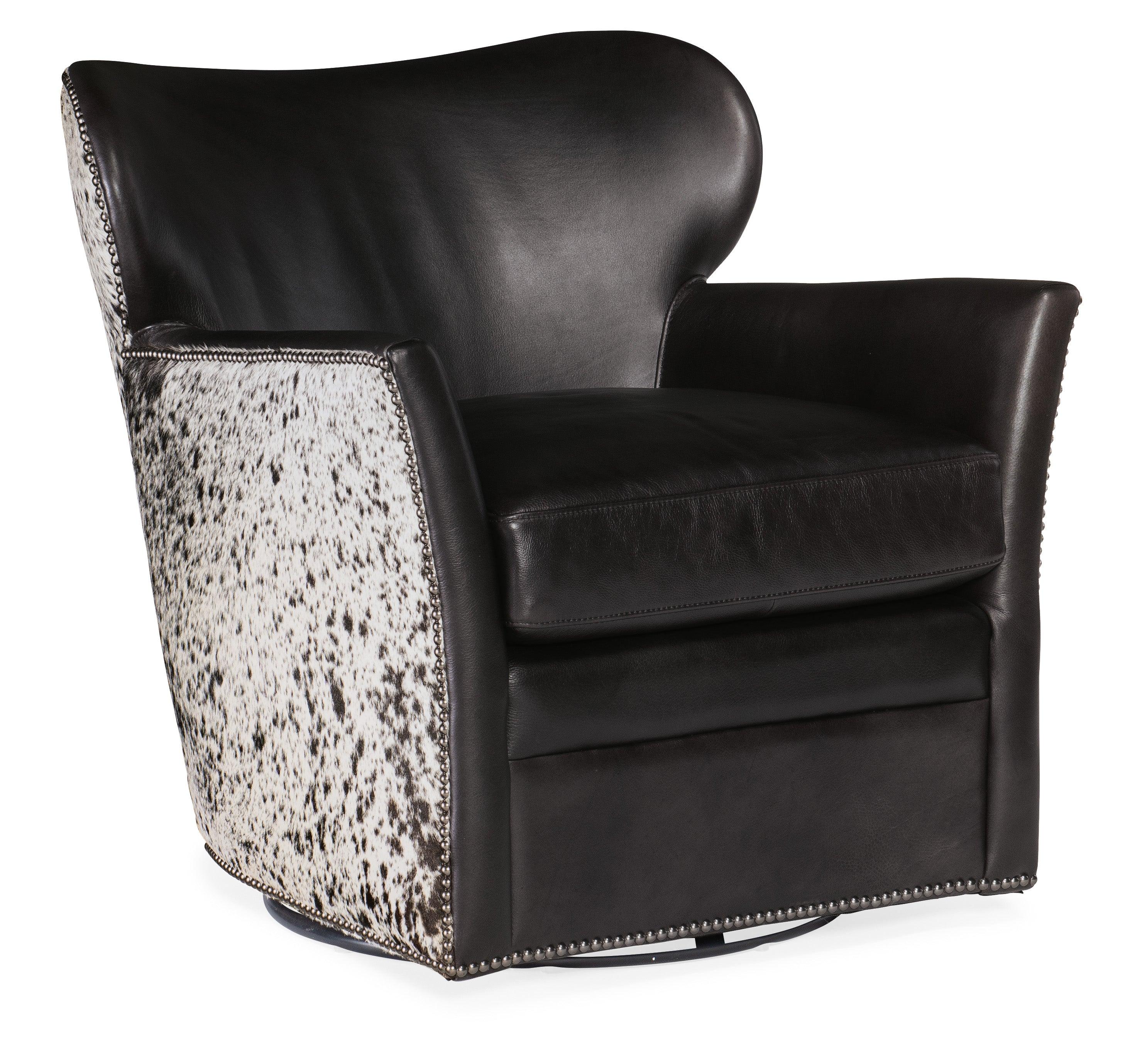 Kato Leather Swivel Chair with Salt Pepper HOH - Frankwebs