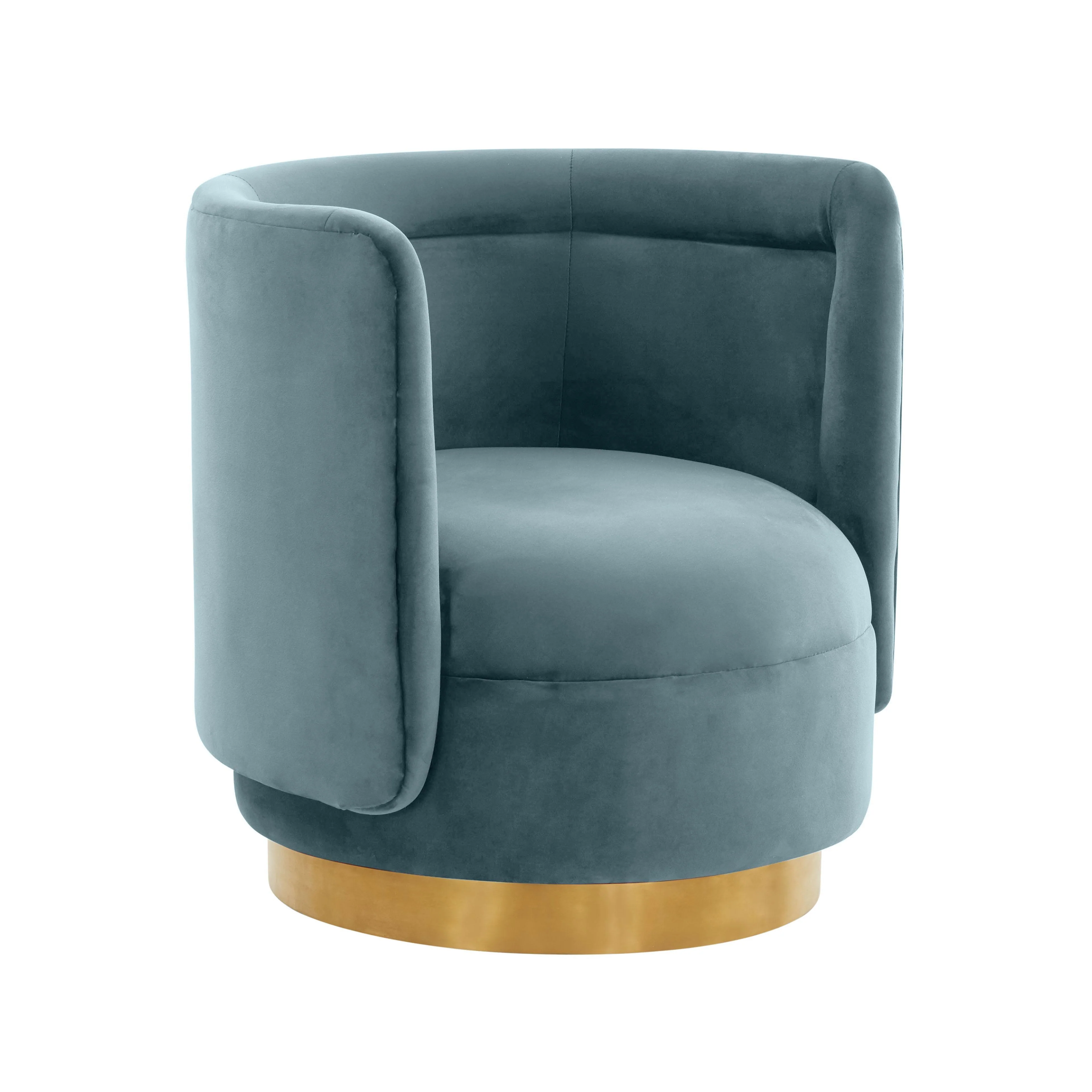 Remy Bluestone Velvet Swivel Chair - Frankwebs