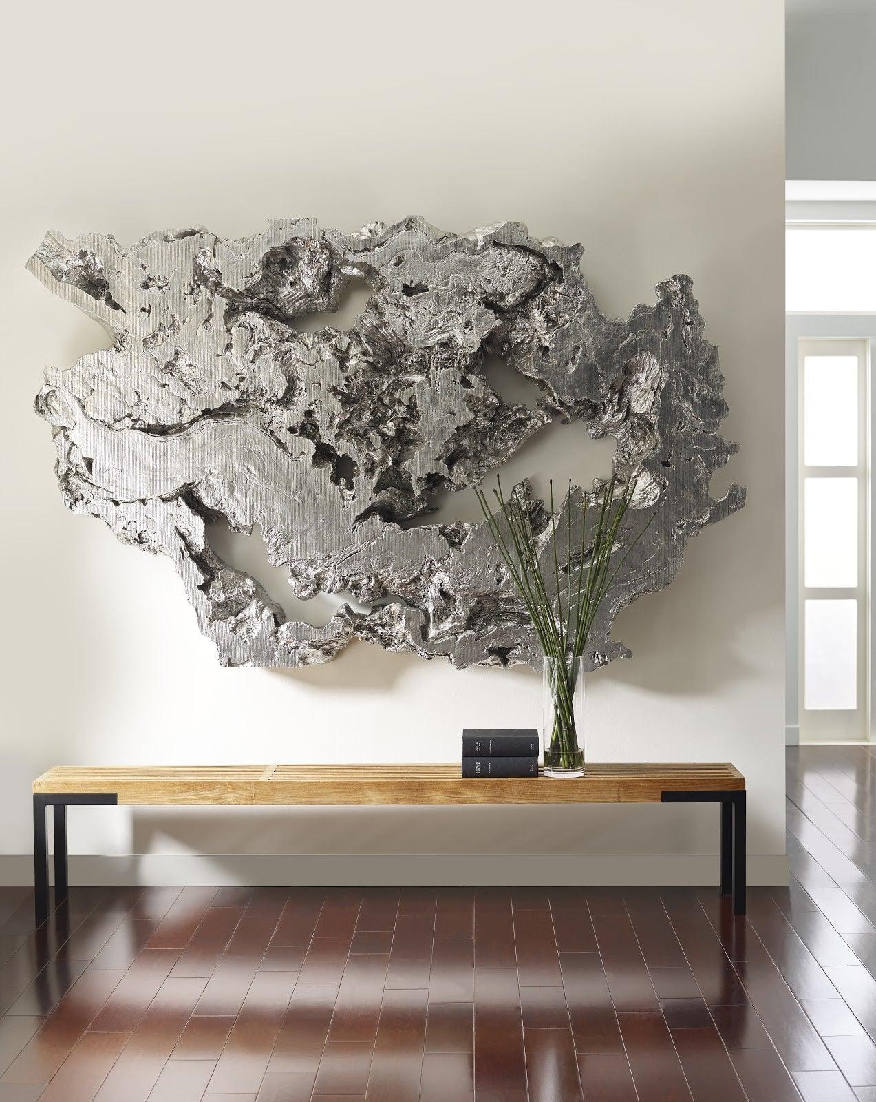 Burled Root Wall Art, Large, Silver Leaf - Frankwebs
