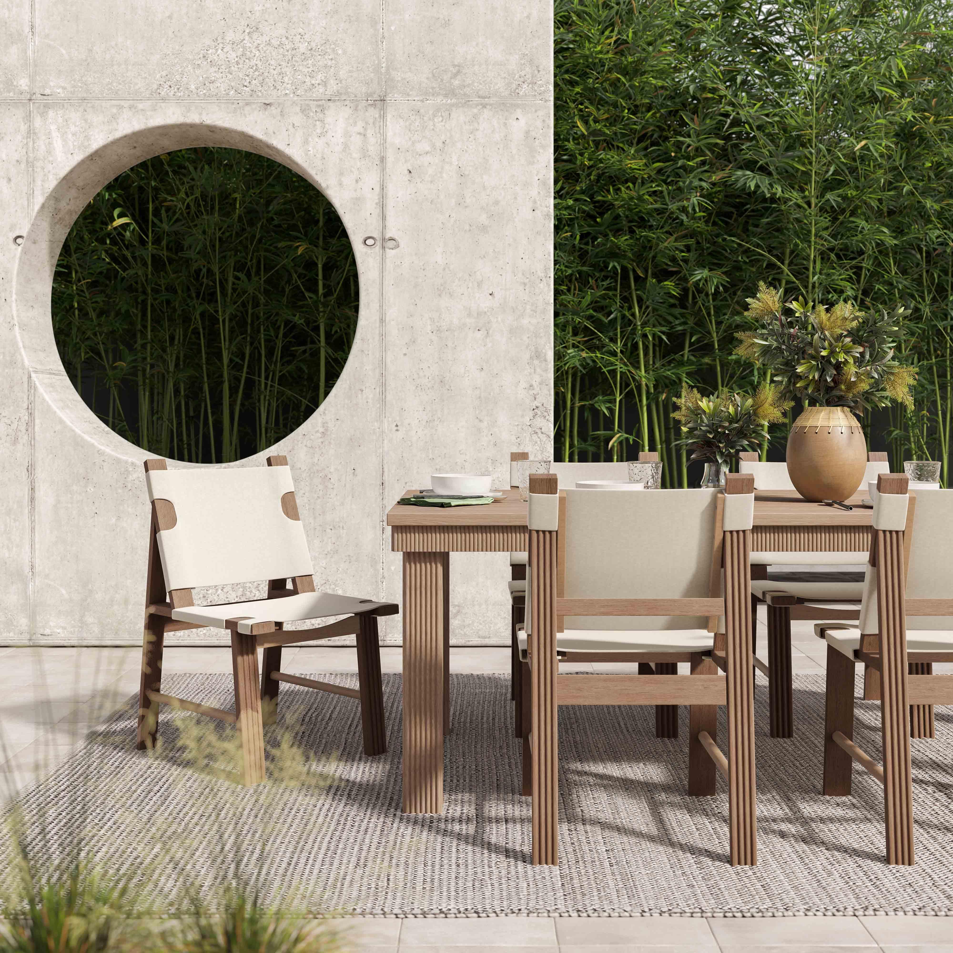 Cassie Natural 108 Inch Rectangular Outdoor Dining Table - Frankwebs
