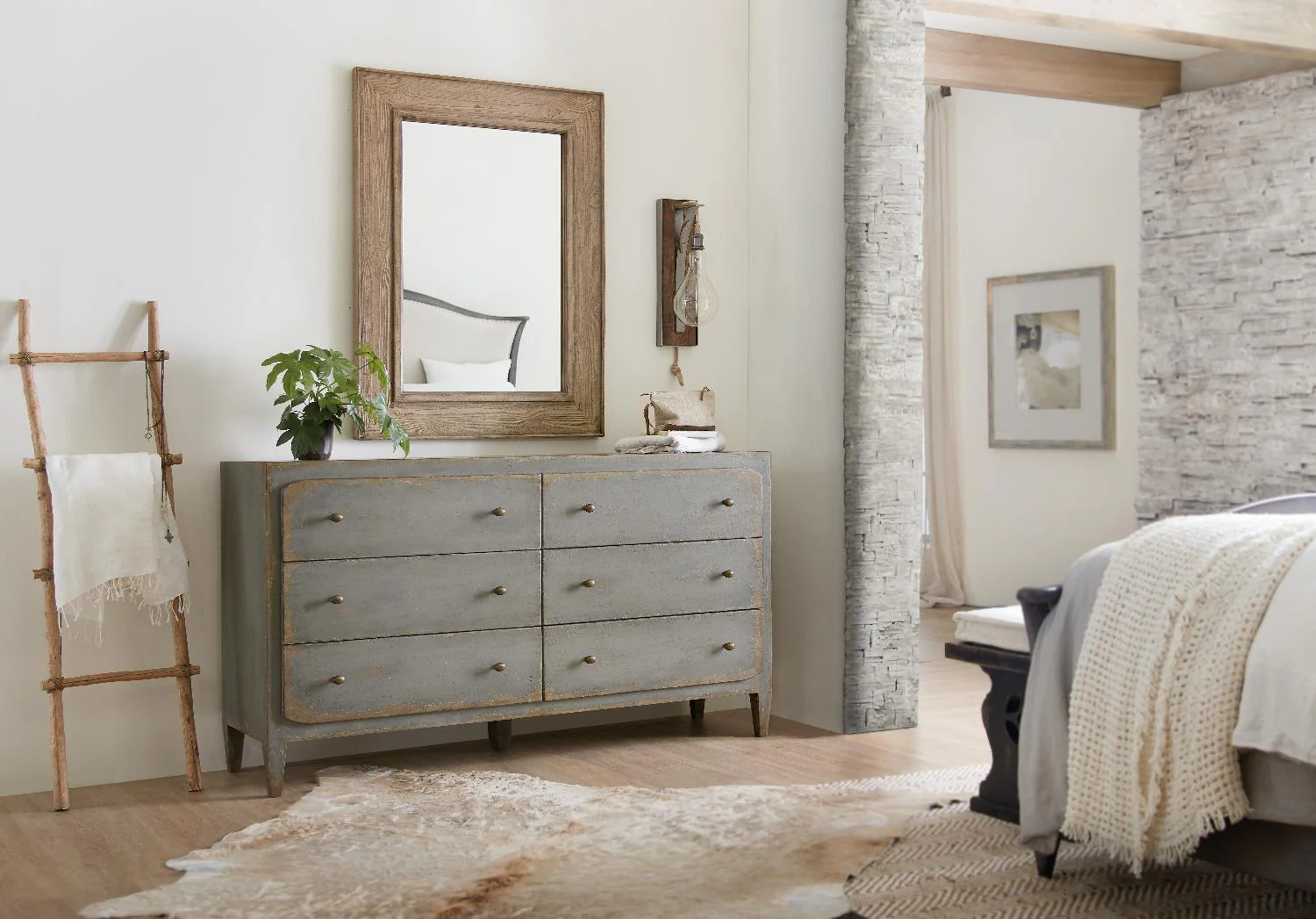 Ciao Bella Six-Drawer Dresser- Speckled Gray - Frankwebs