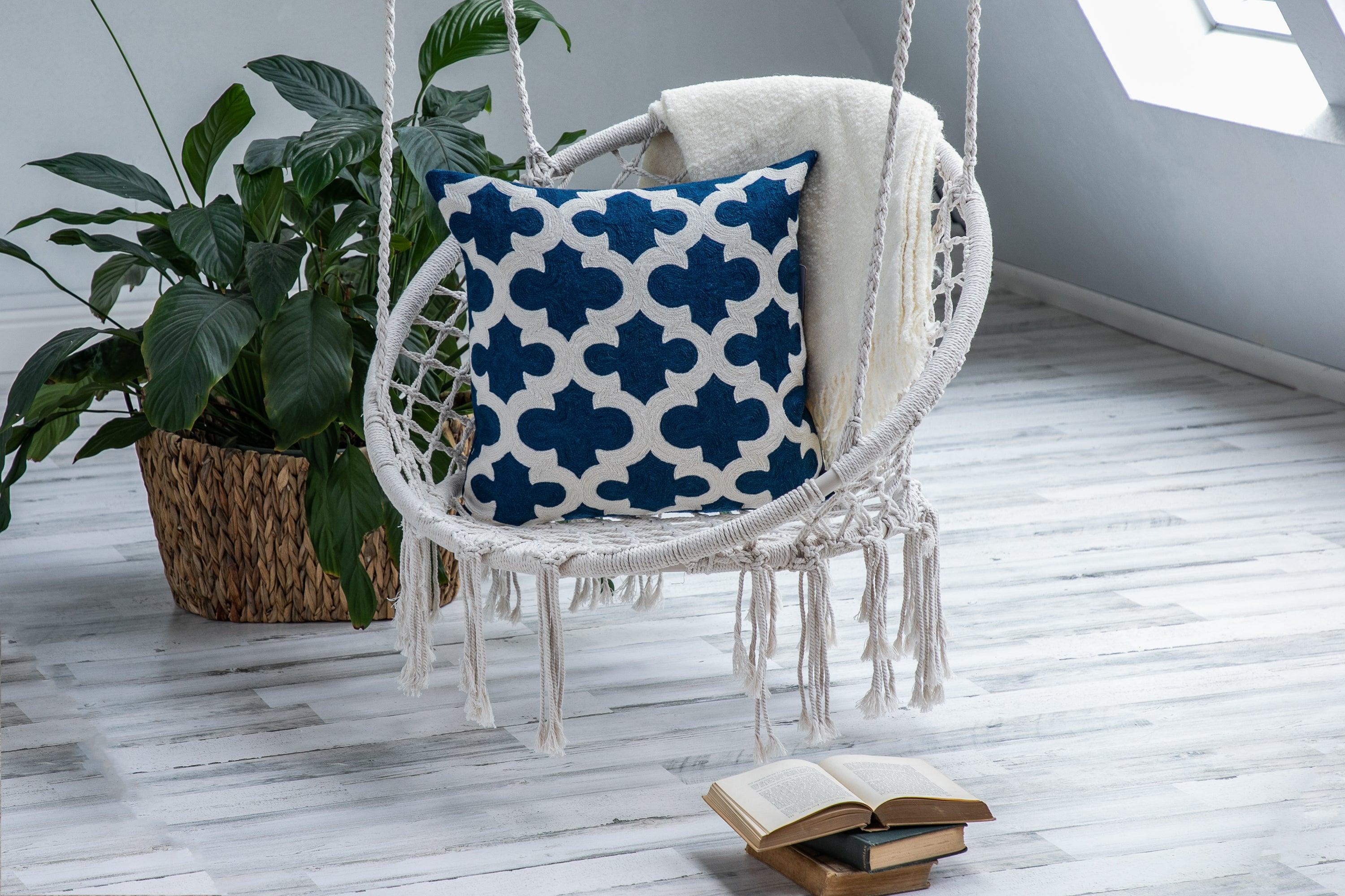 Taj Crewel Cotton Square Cushion - Frankwebs