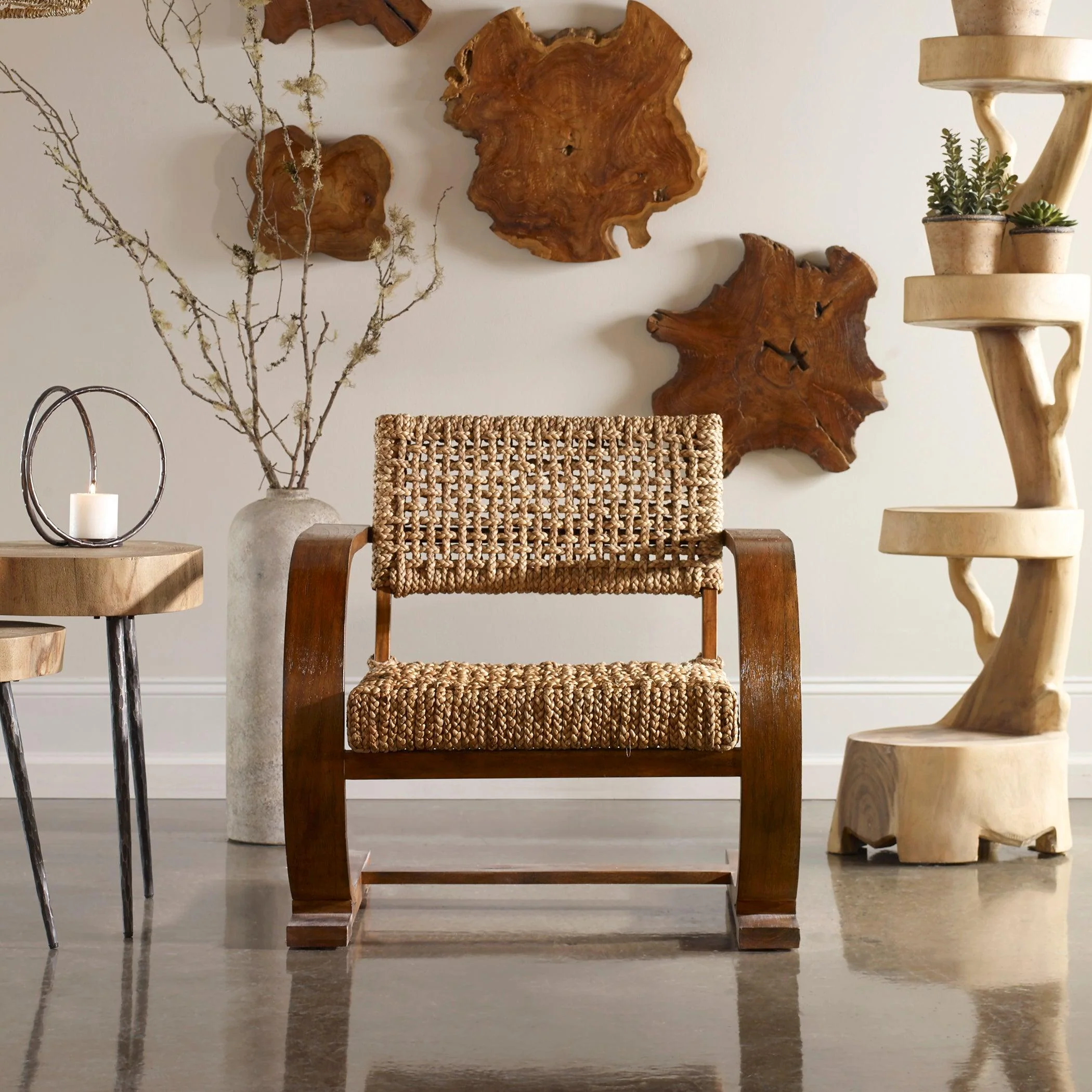Rehema Natural Woven Accent Chair - Frankwebs