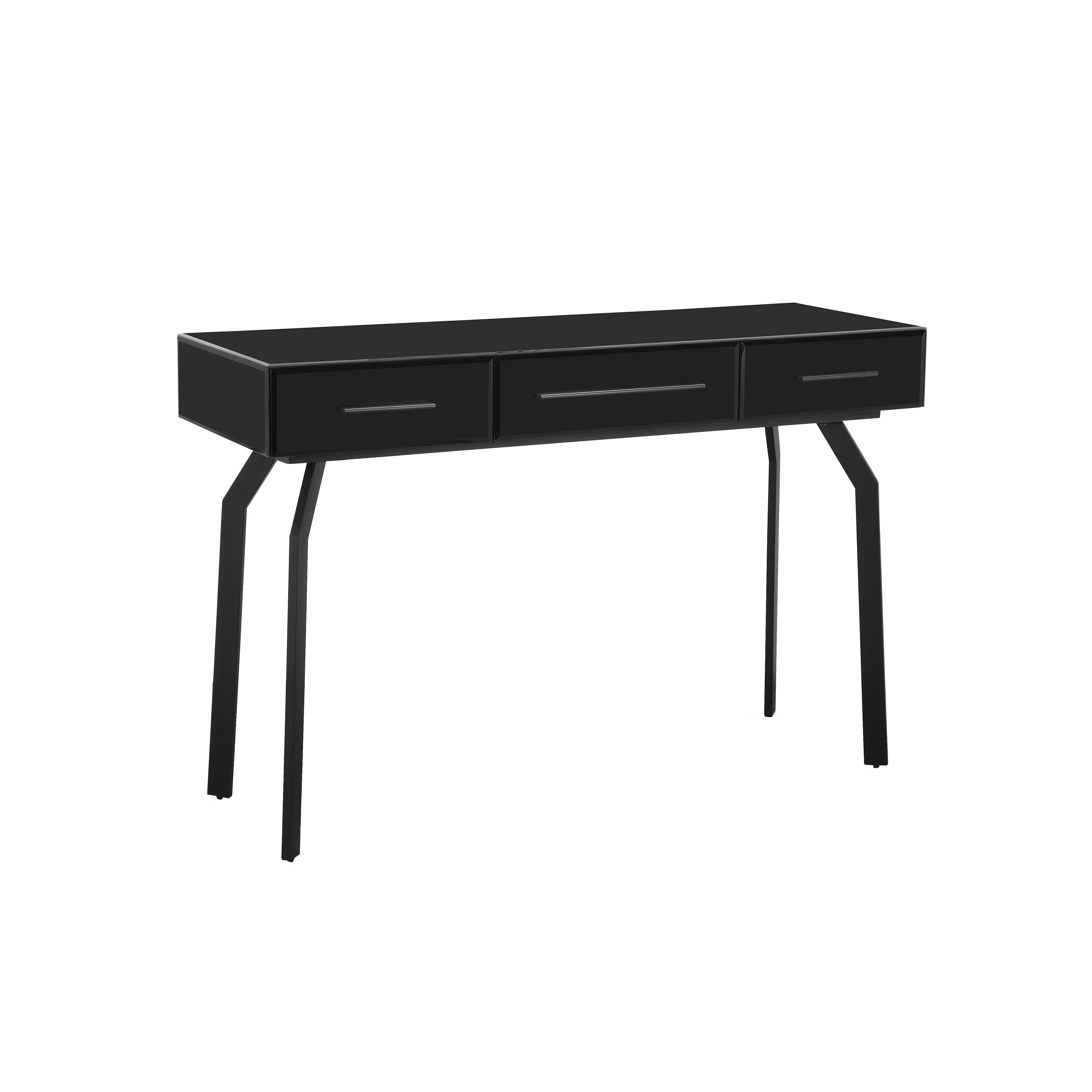 Santana Black Glass Desk Console Table - Frankwebs