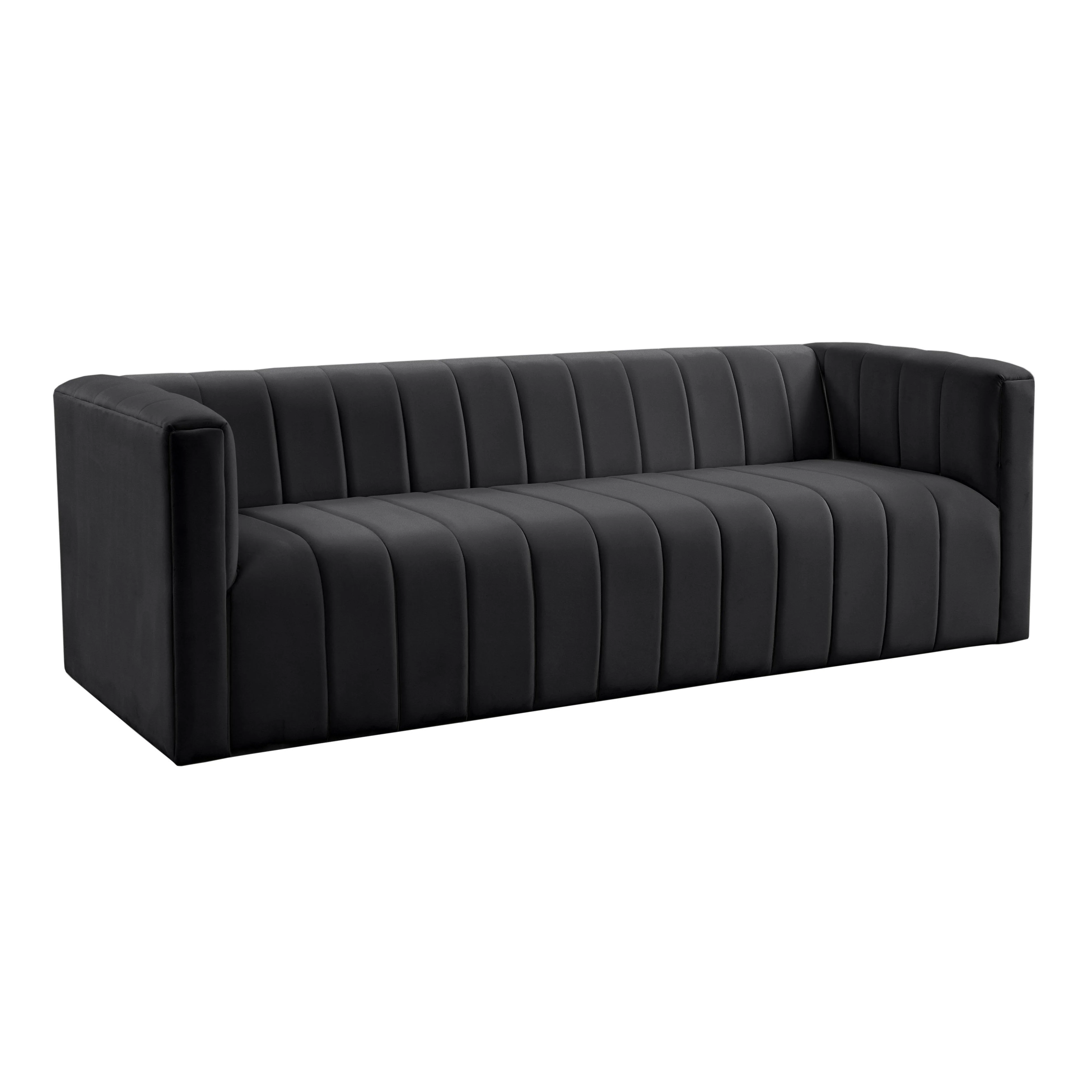 Norah Black Velvet Sofa - Frankwebs