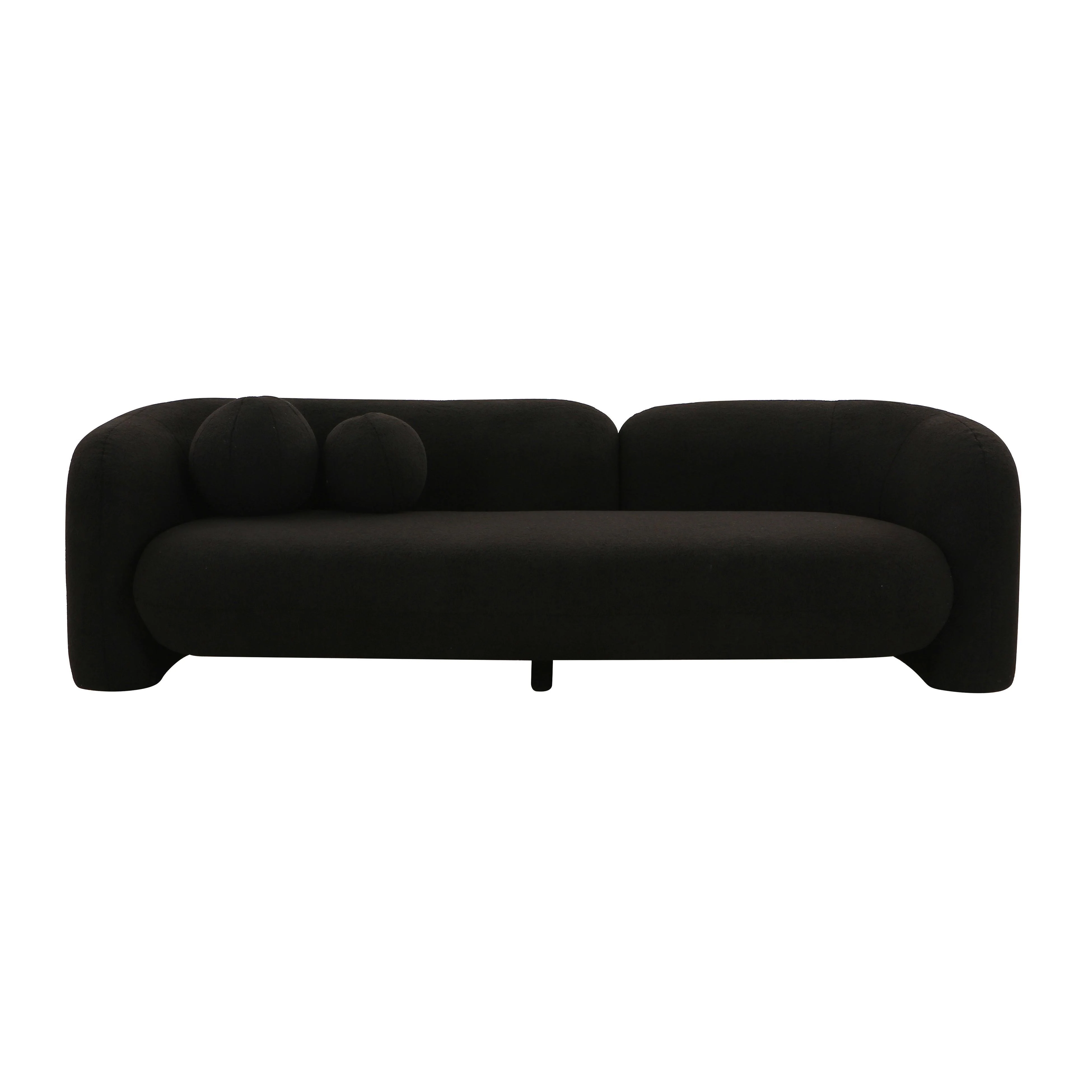 Amelie Black Faux Fur Sofa - Frankwebs
