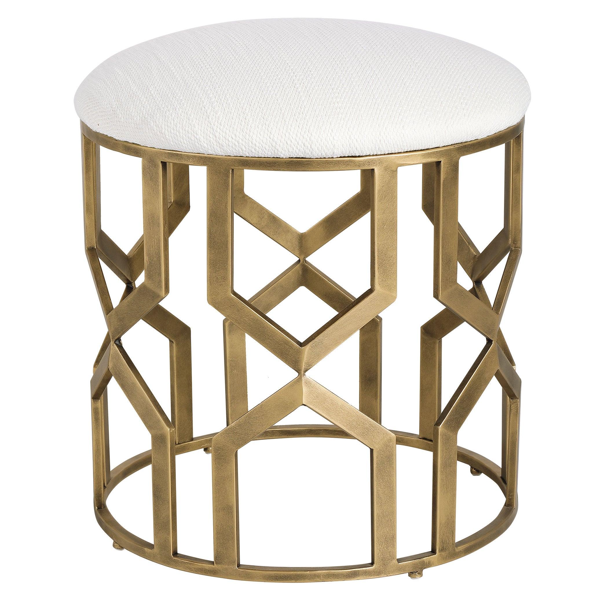 TRELLIS GEOMETRIC ACCENT STOOL - Frankwebs