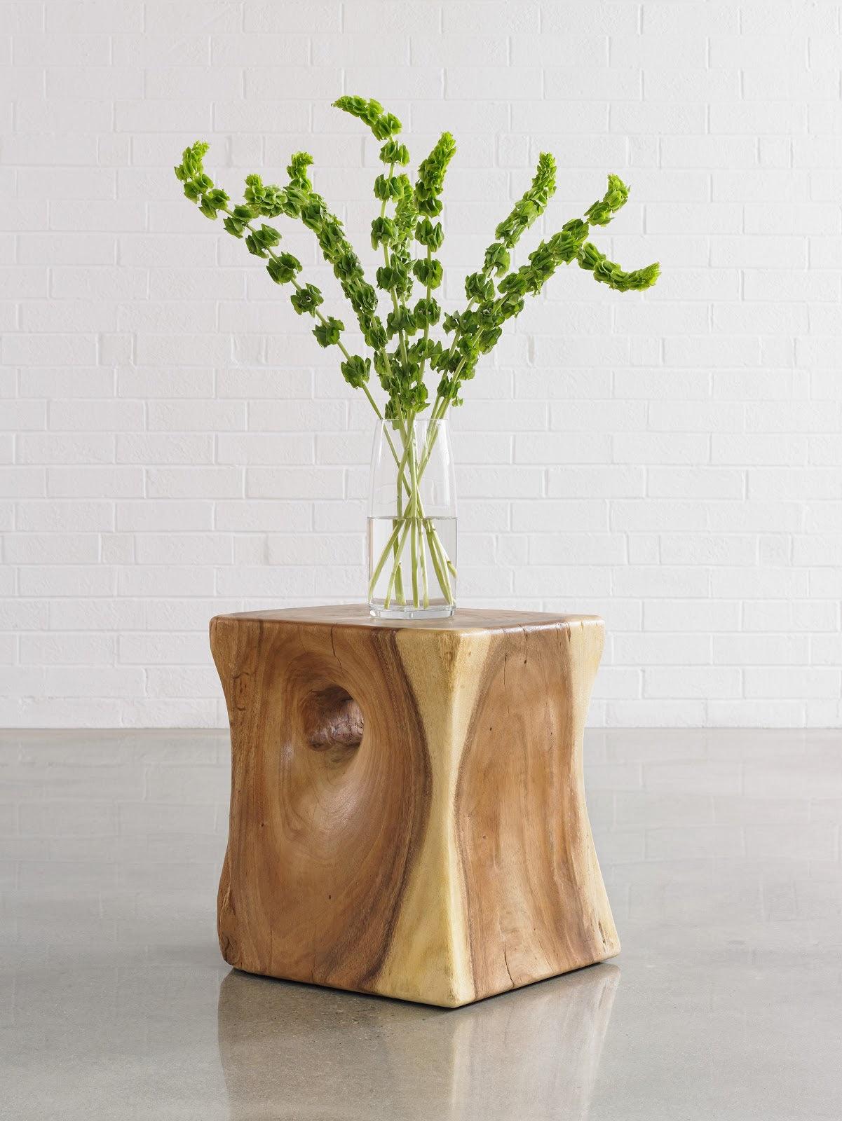 Peek a Boo Side Table, Chamcha Wood, Natural - Frankwebs