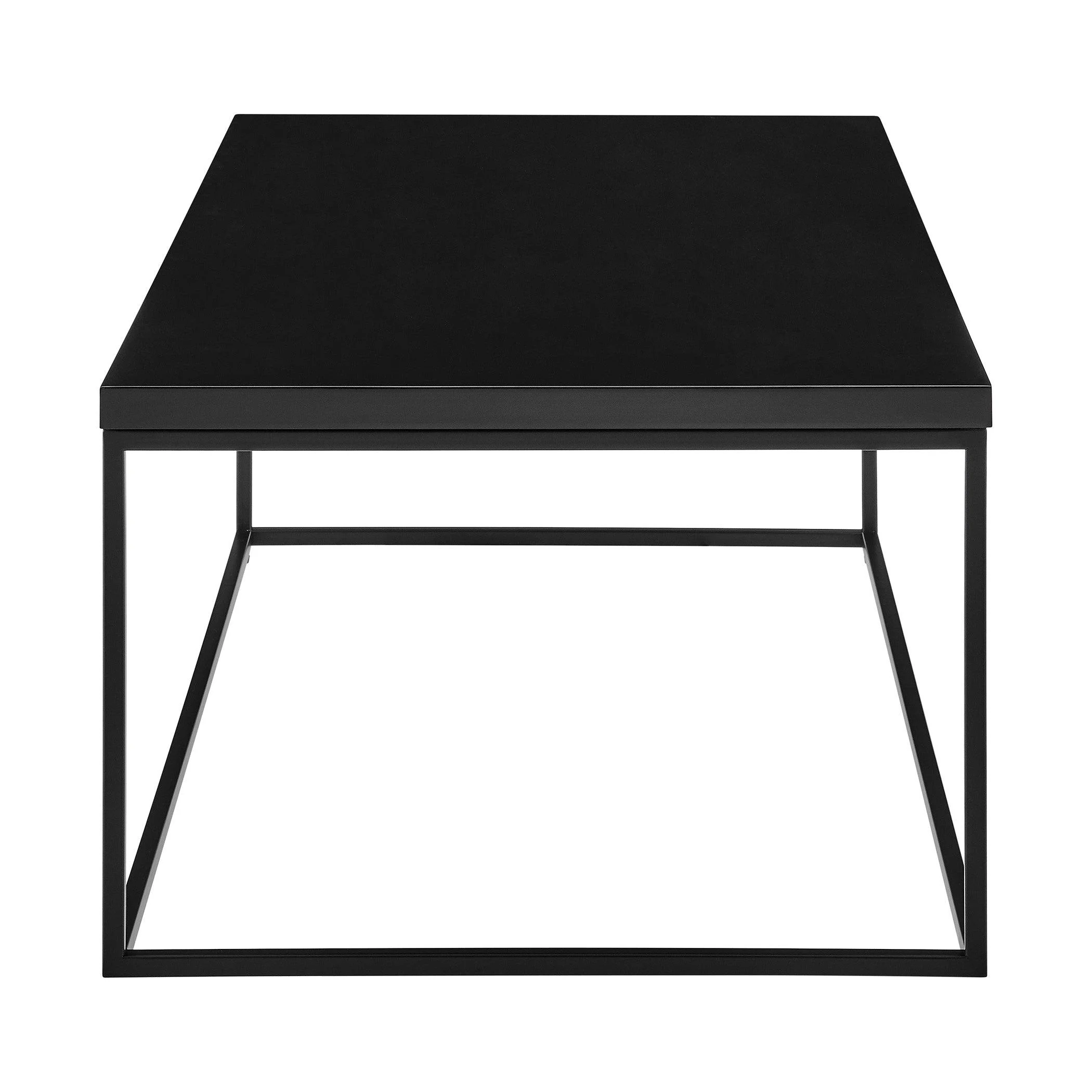 TERESA RECTANGLE COFFEE TABLE IN HIGH GLOSS BLACK WITH MATTE BLACK BASE - Frankwebs