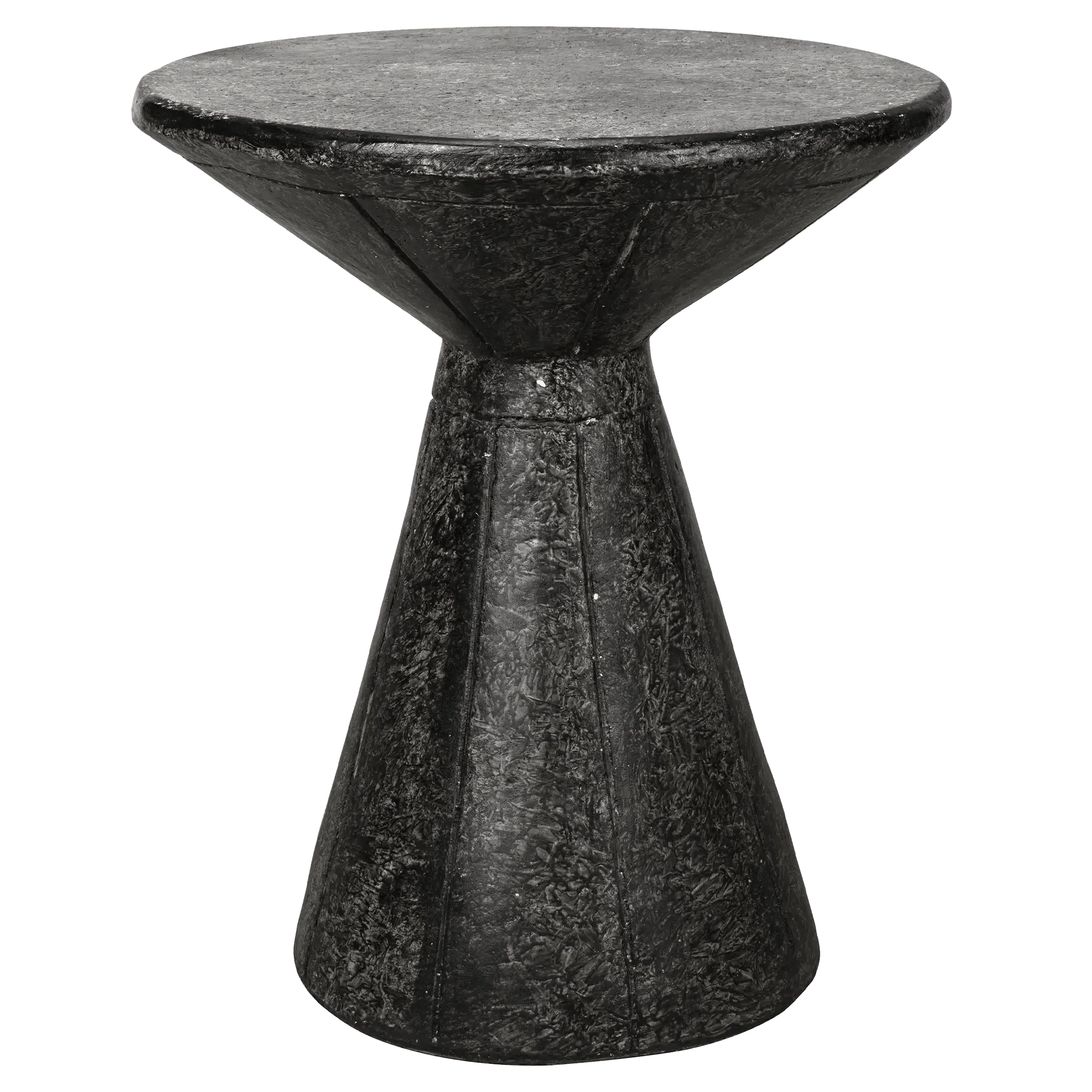 Pedestal Side Table, Black Fiber Cement - Frankwebs