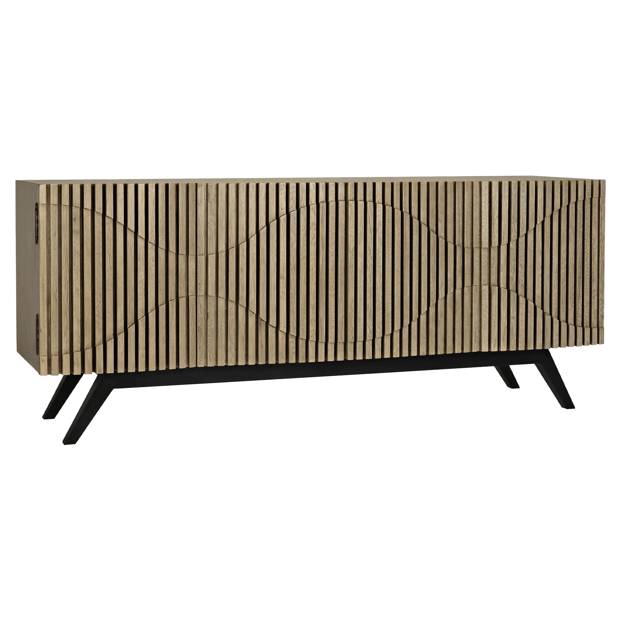 Illusion Sideboard with Steel Base, Bleached Walnut - Frankwebs