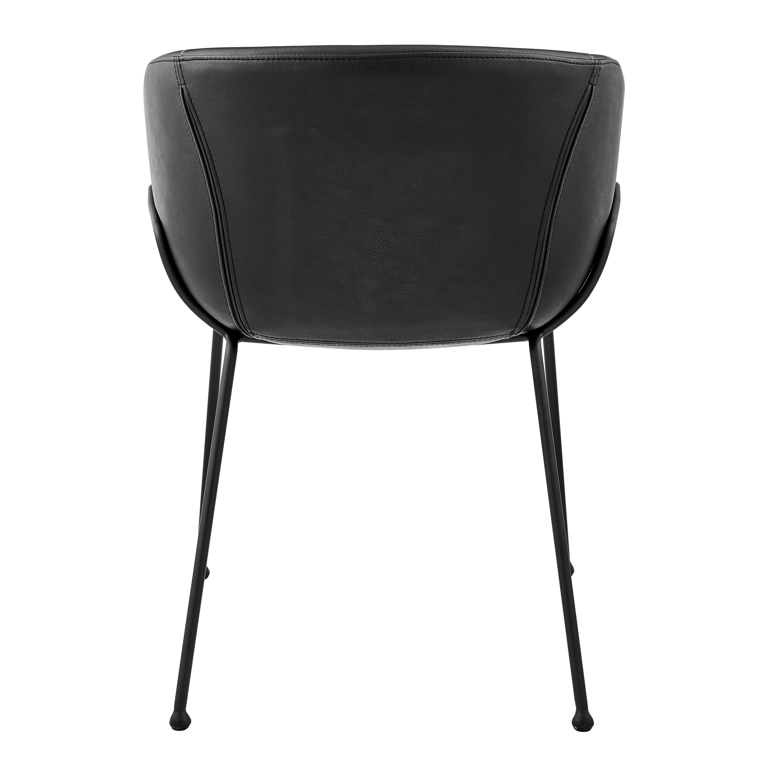 Zach Armchair with Leatherette and Powder Coated Steel Frame and Legs - Set of 2 - Frankwebs