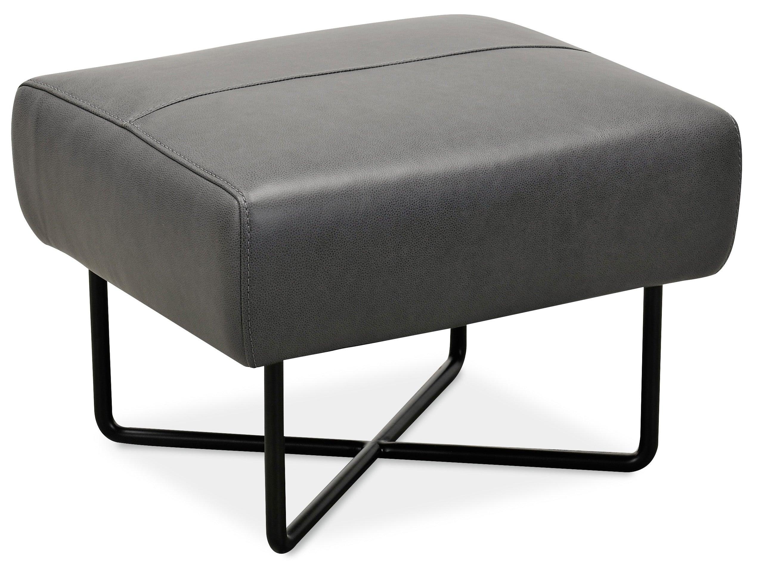 Efron Ottoman with Black Metal Base - Frankwebs