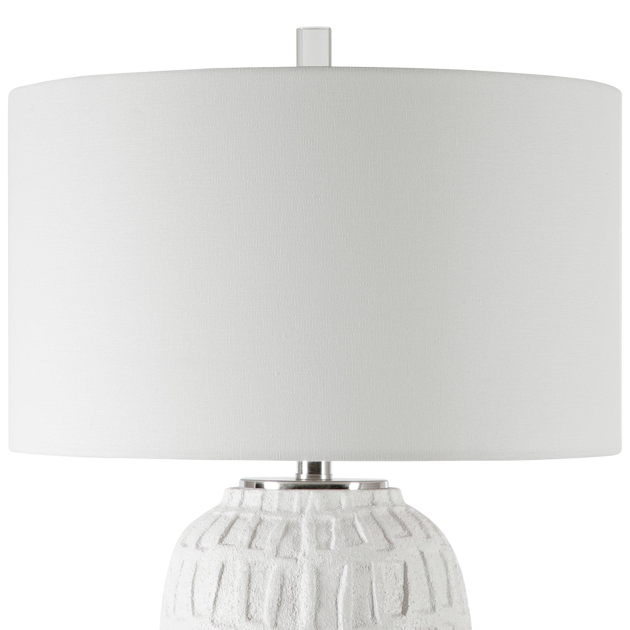 CAELINA TEXTURED WHITE TABLE LAMP - Frankwebs