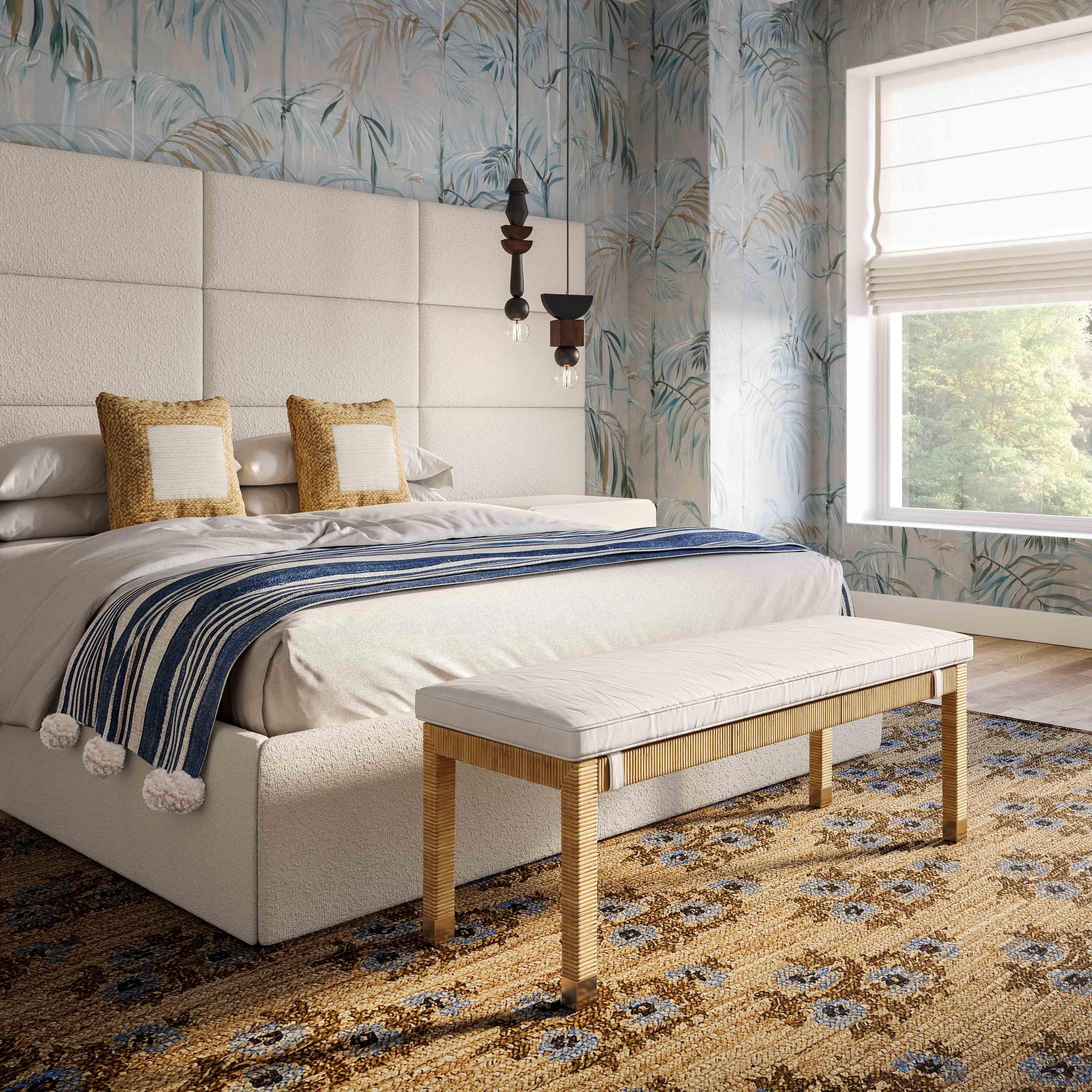 Amara Natural Woven Rattan Bench - Frankwebs