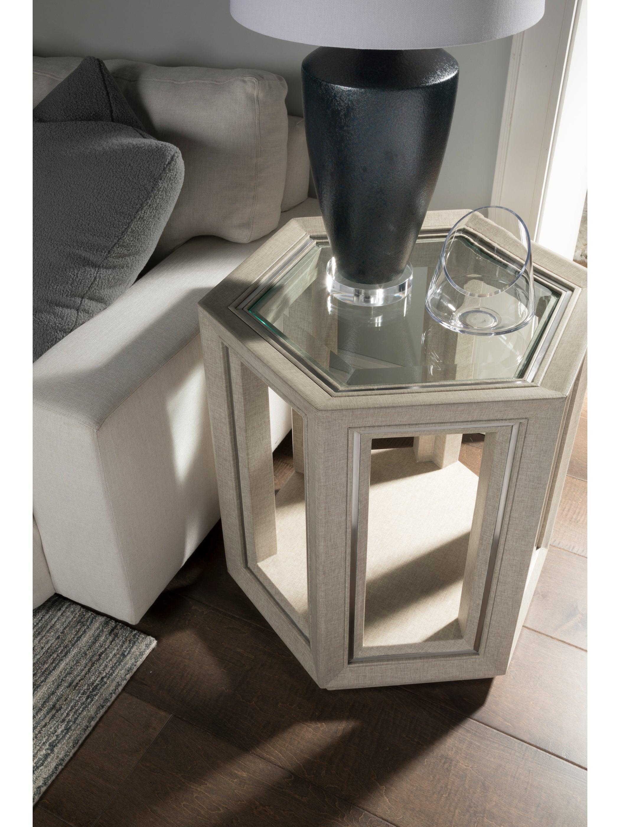 Signature Designs Zeitgeist Linen Hexagonal End Table - Frankwebs