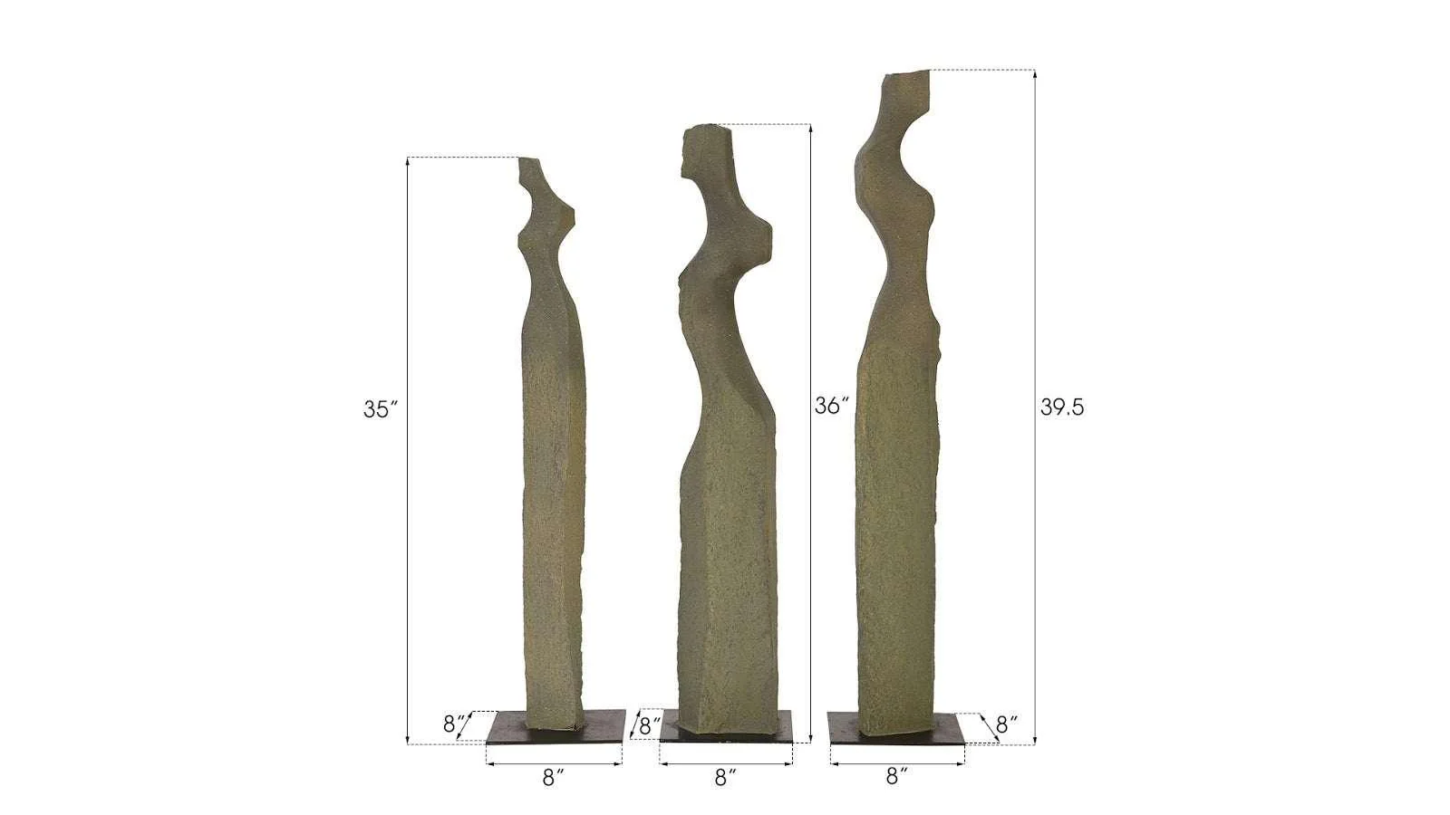 Cast Women Sculptures, Set of 3 - Frankwebs
