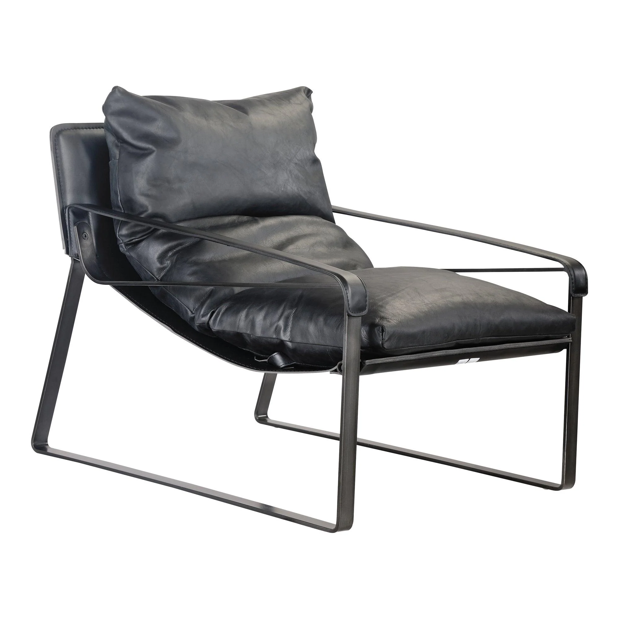 Connor Club Chair Onyx Black Leather - Frankwebs
