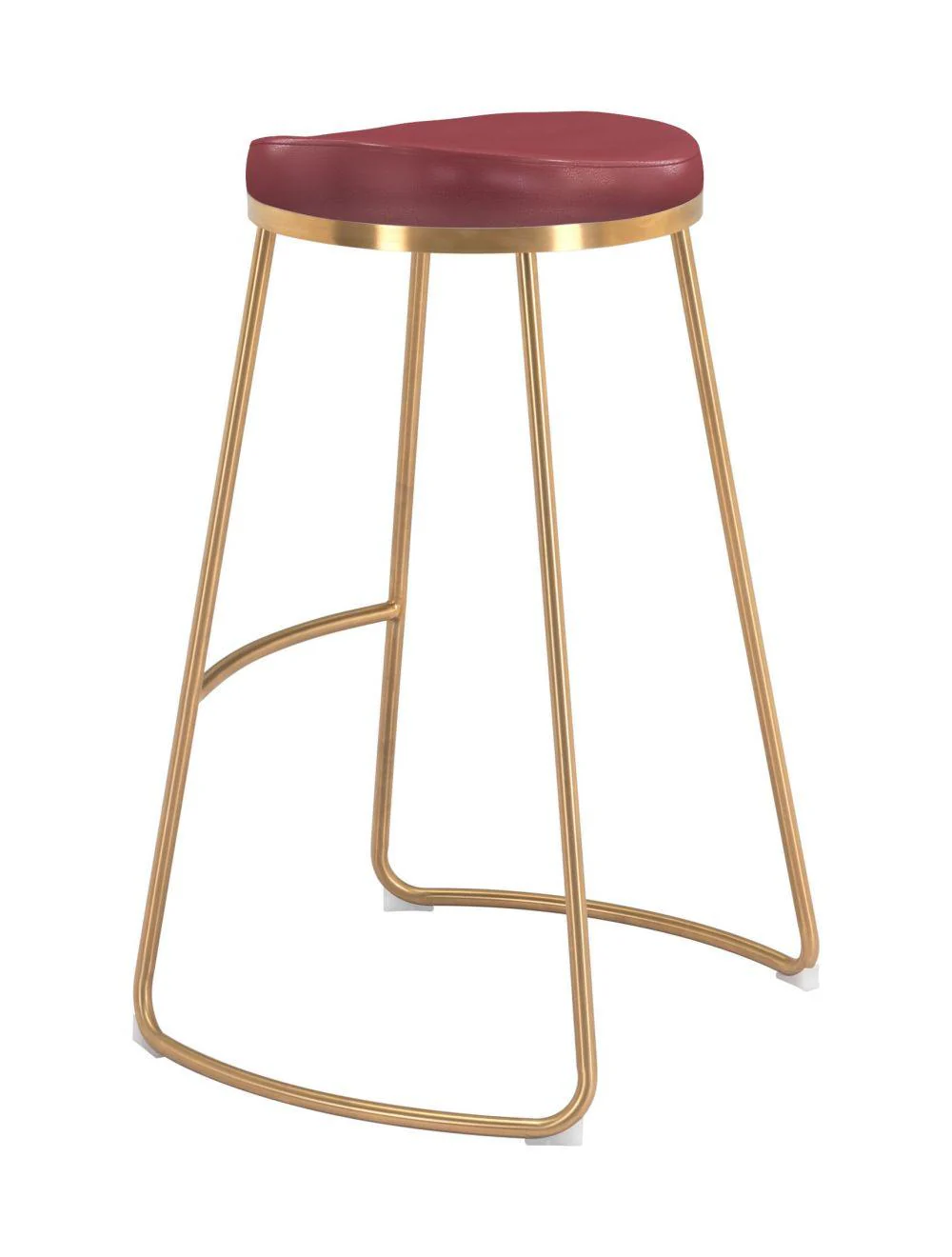 Bree Barstool (Set of 2) Burgundy & Gold - Frankwebs