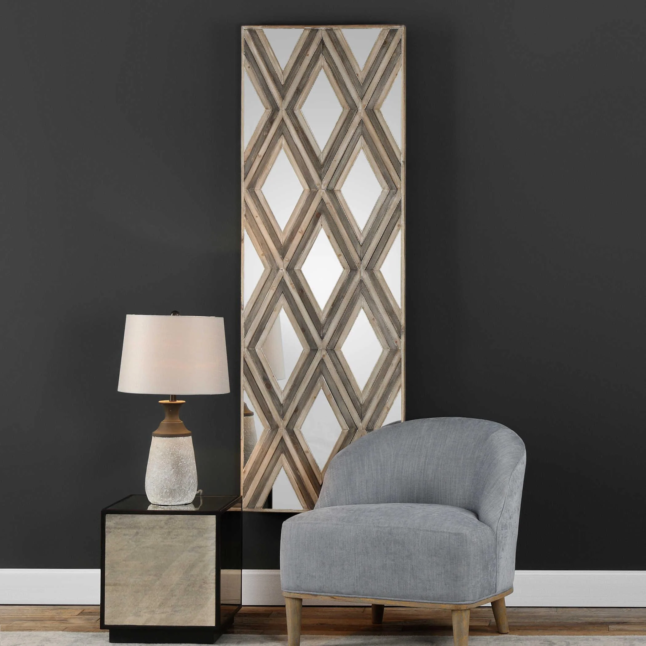 Tahira Geometric Argyle Pattern Wall Mirror - Frankwebs