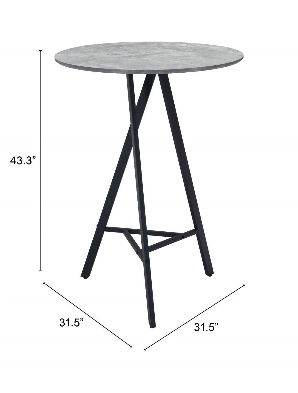 Metz Bar Table Gray - Frankwebs