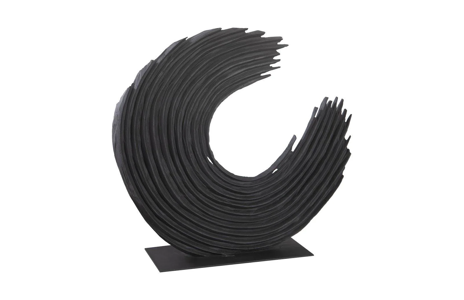 Swoop Tabletop Sculpture, Black Wood, Large - Frankwebs