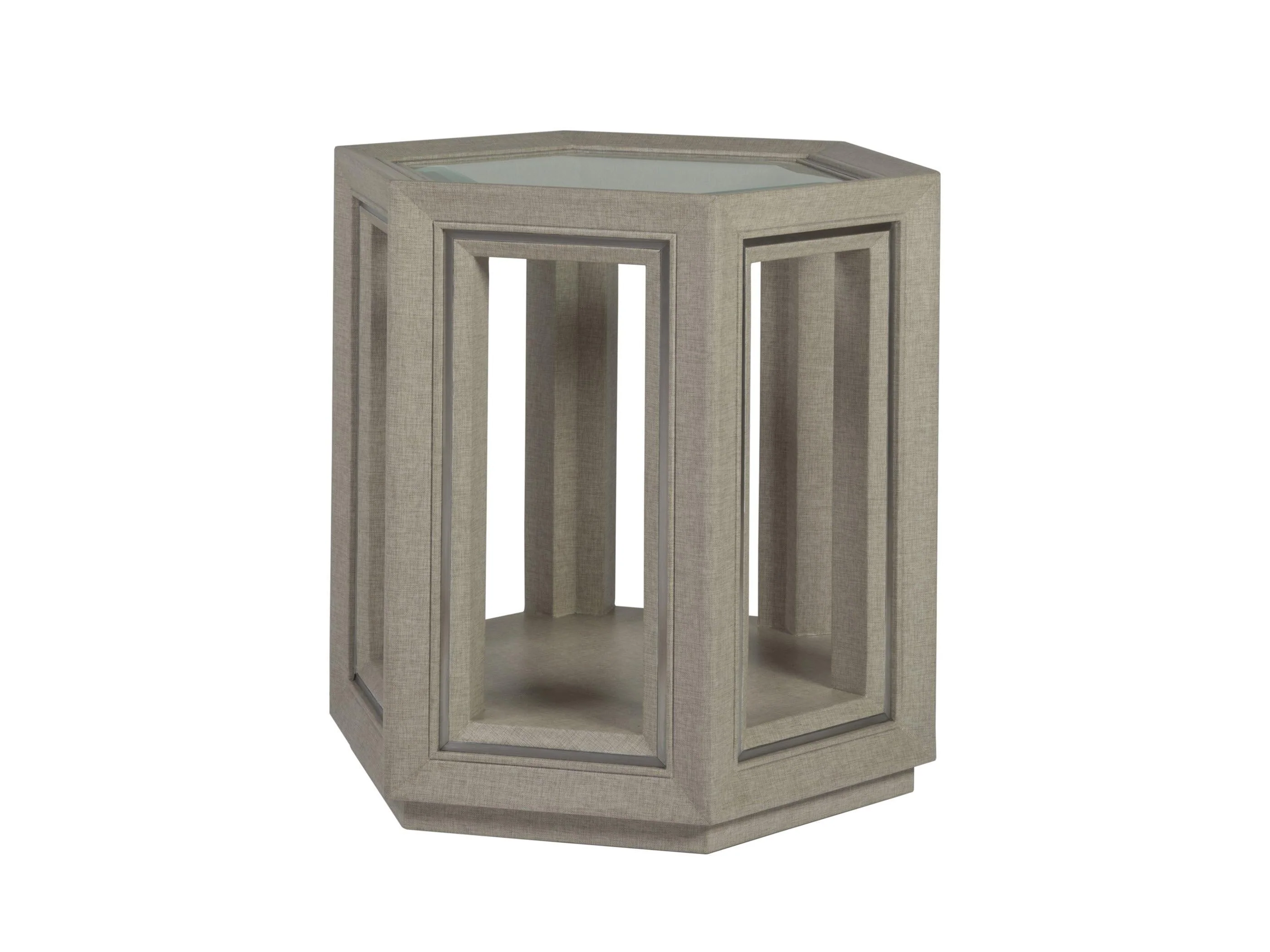 Signature Designs Zeitgeist Linen Hexagonal End Table - Frankwebs