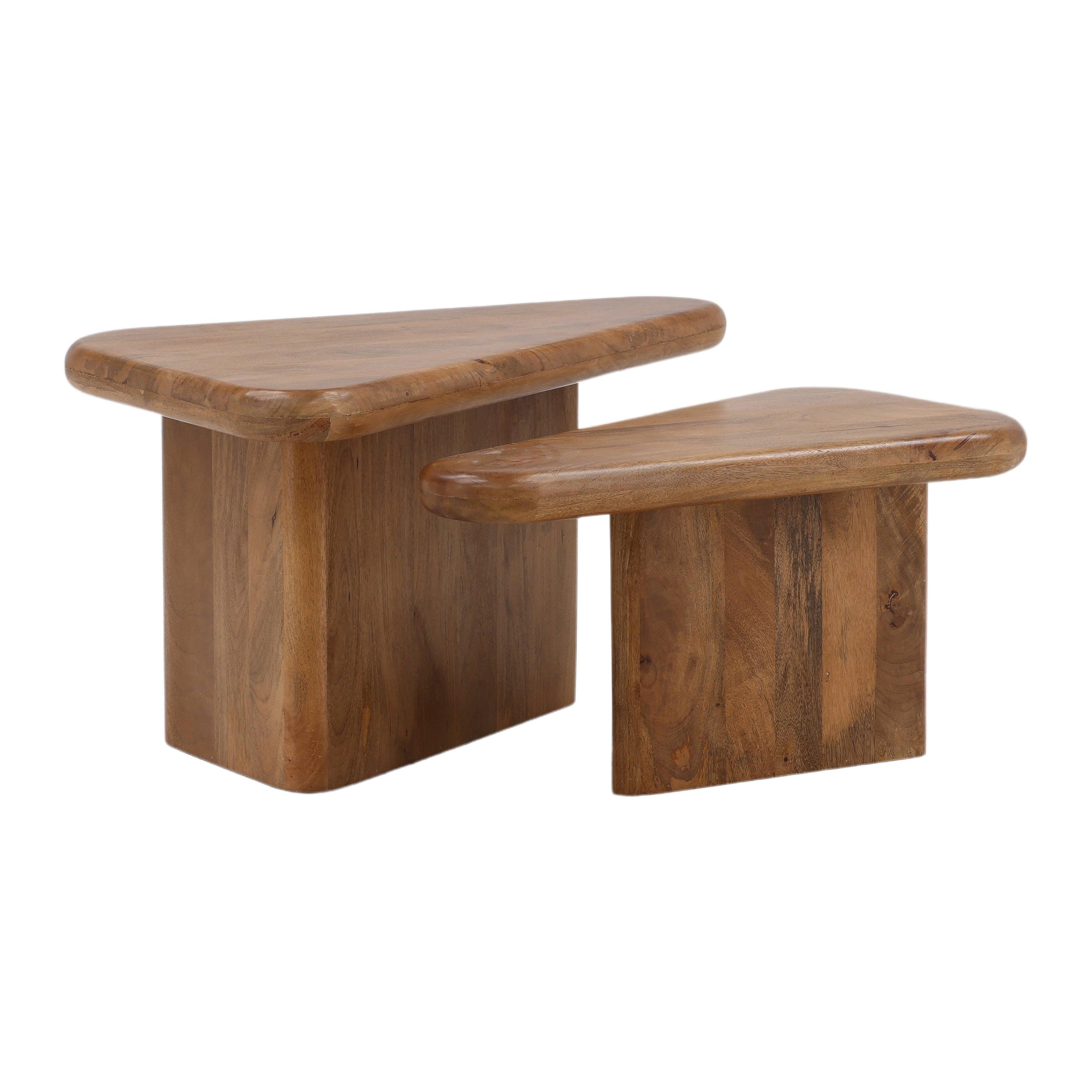 Sasha Coffee Table Set of 2 Brown - Frankwebs