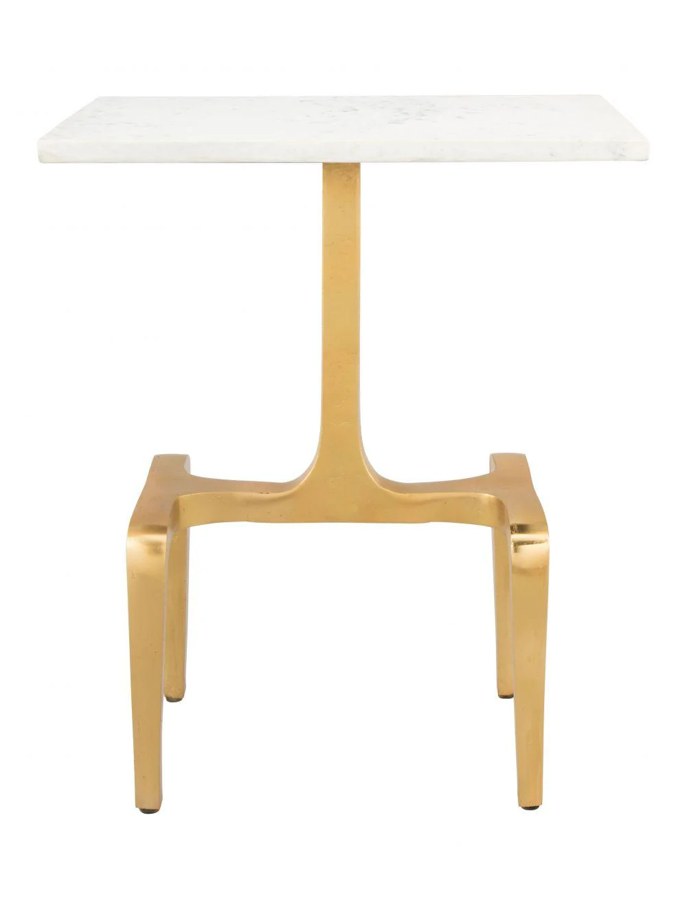Clement Marble Side Table White & Gold - Frankwebs