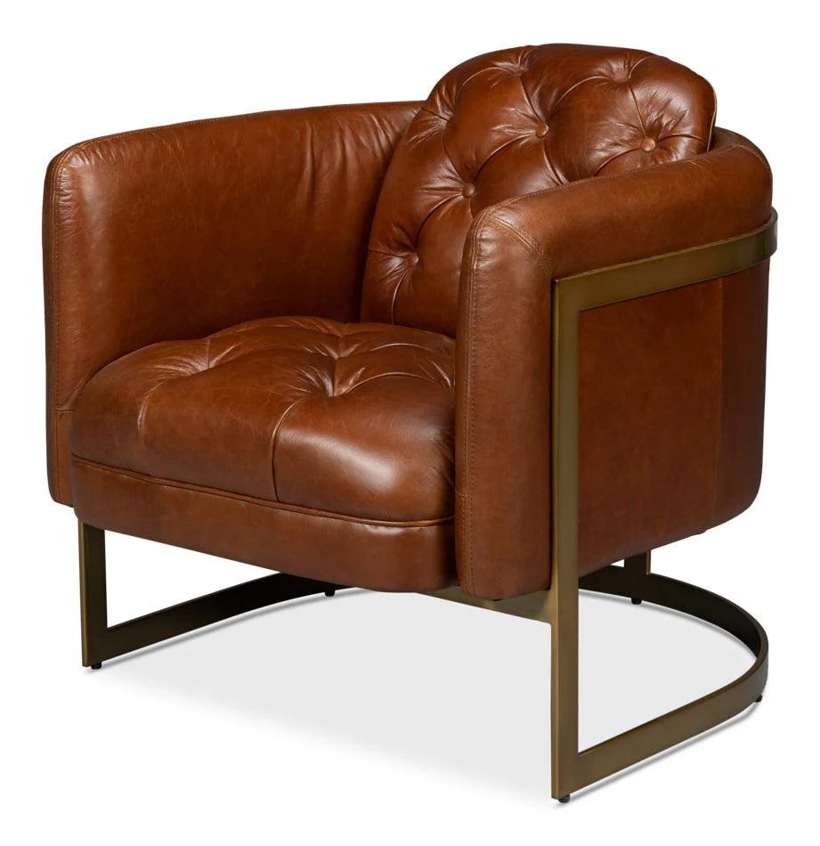 Finn Leather Club Chair - Havana Brown - Frankwebs