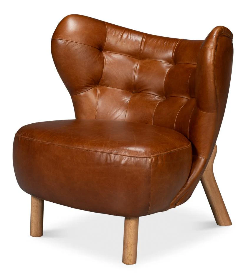 Diddy Leather Chair - Havana Brown - Frankwebs
