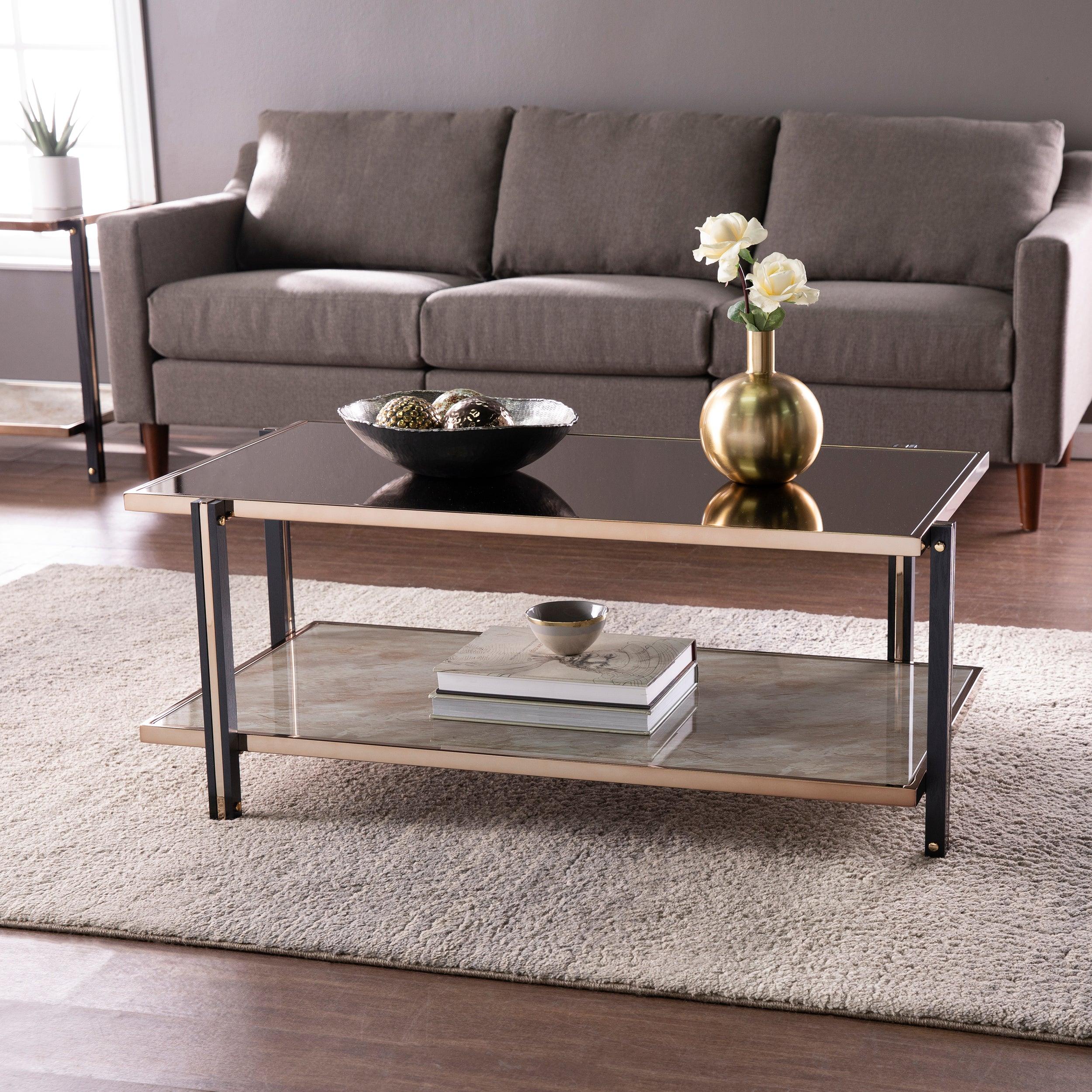 Thornsett Cocktail Table w/ Mirrored Top - Frankwebs