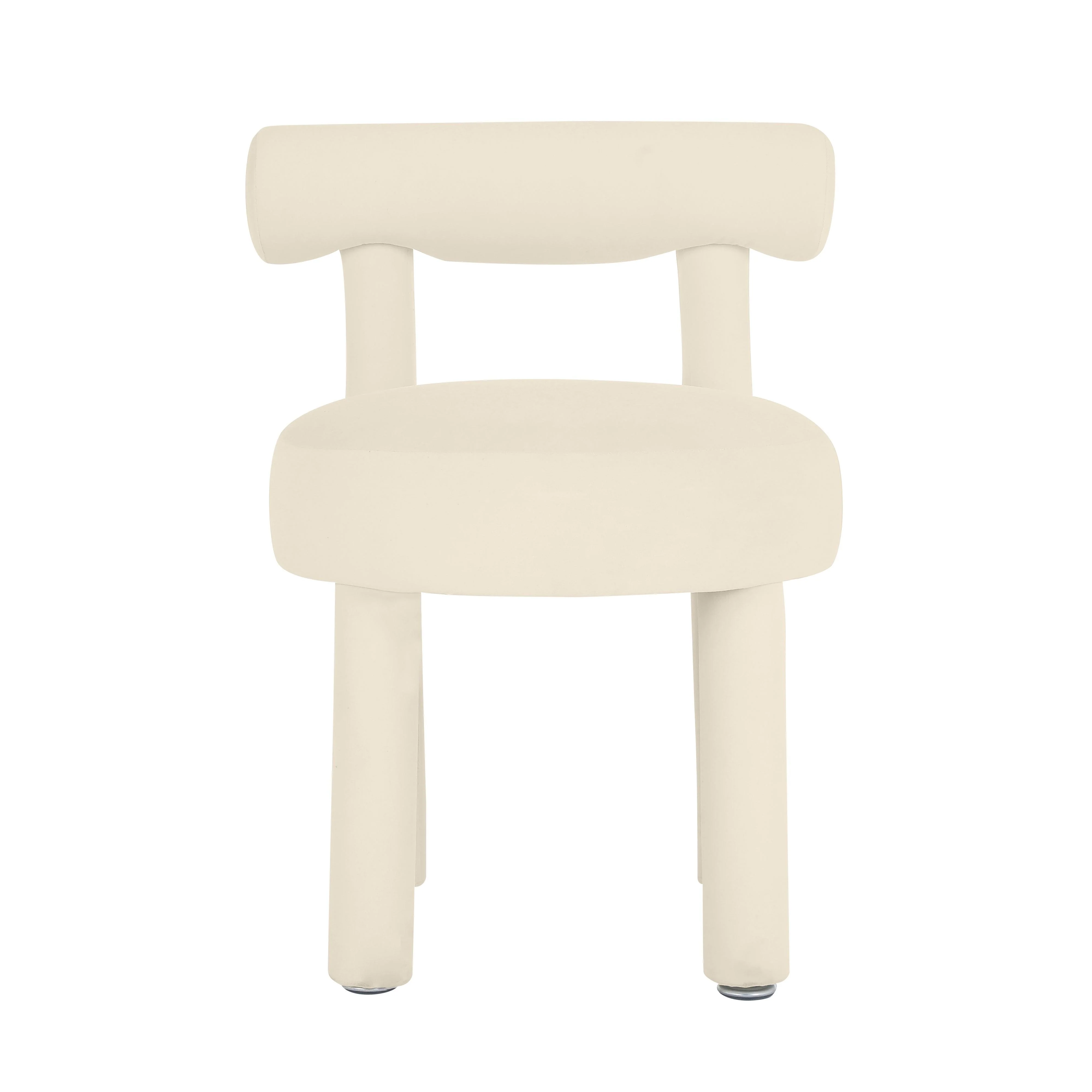 Carmel Cream Velvet Dining Chair - Frankwebs