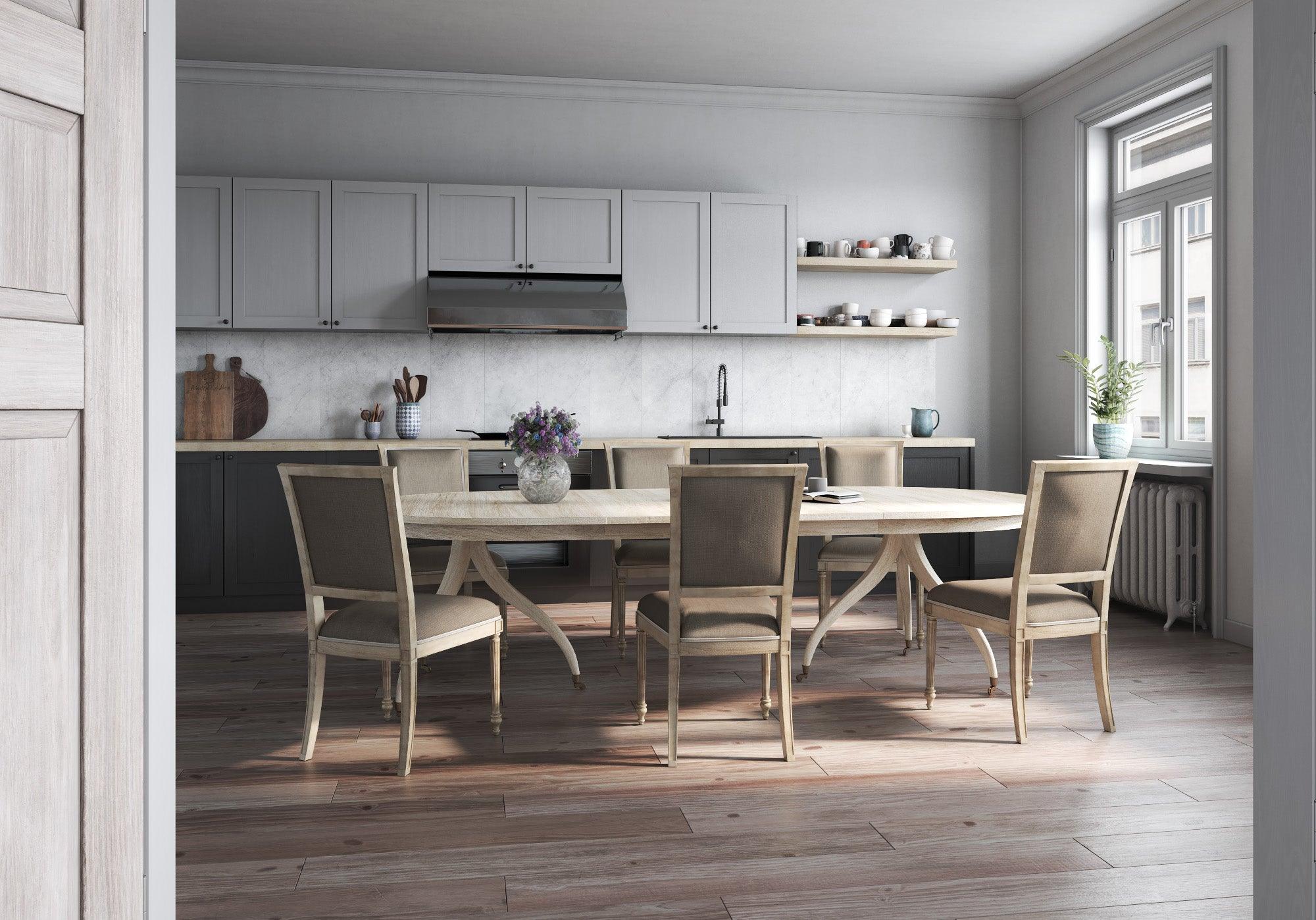 Timeless Solar Spider Leg Dining Table in Bleached Walnut - Frankwebs