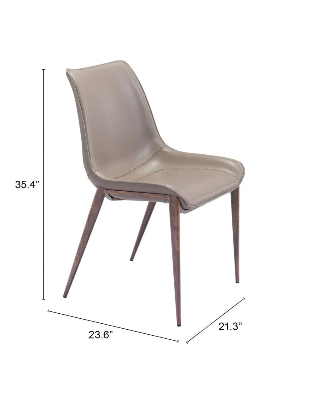 Magnus Dining Chair (Set of 2) Gray & Walnut - Frankwebs