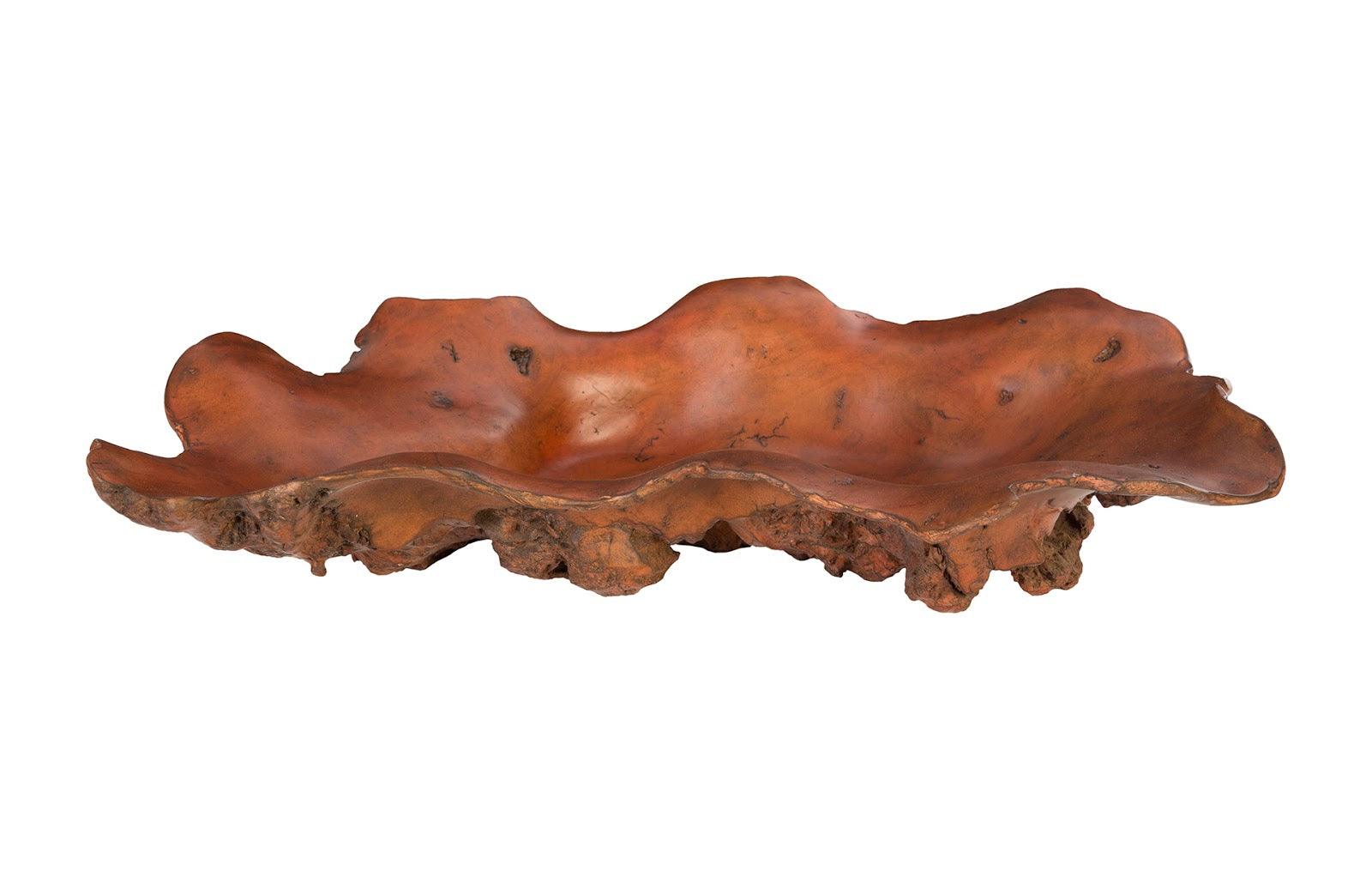 Burled Bowl, Faux Rosewood 27.5x19x5