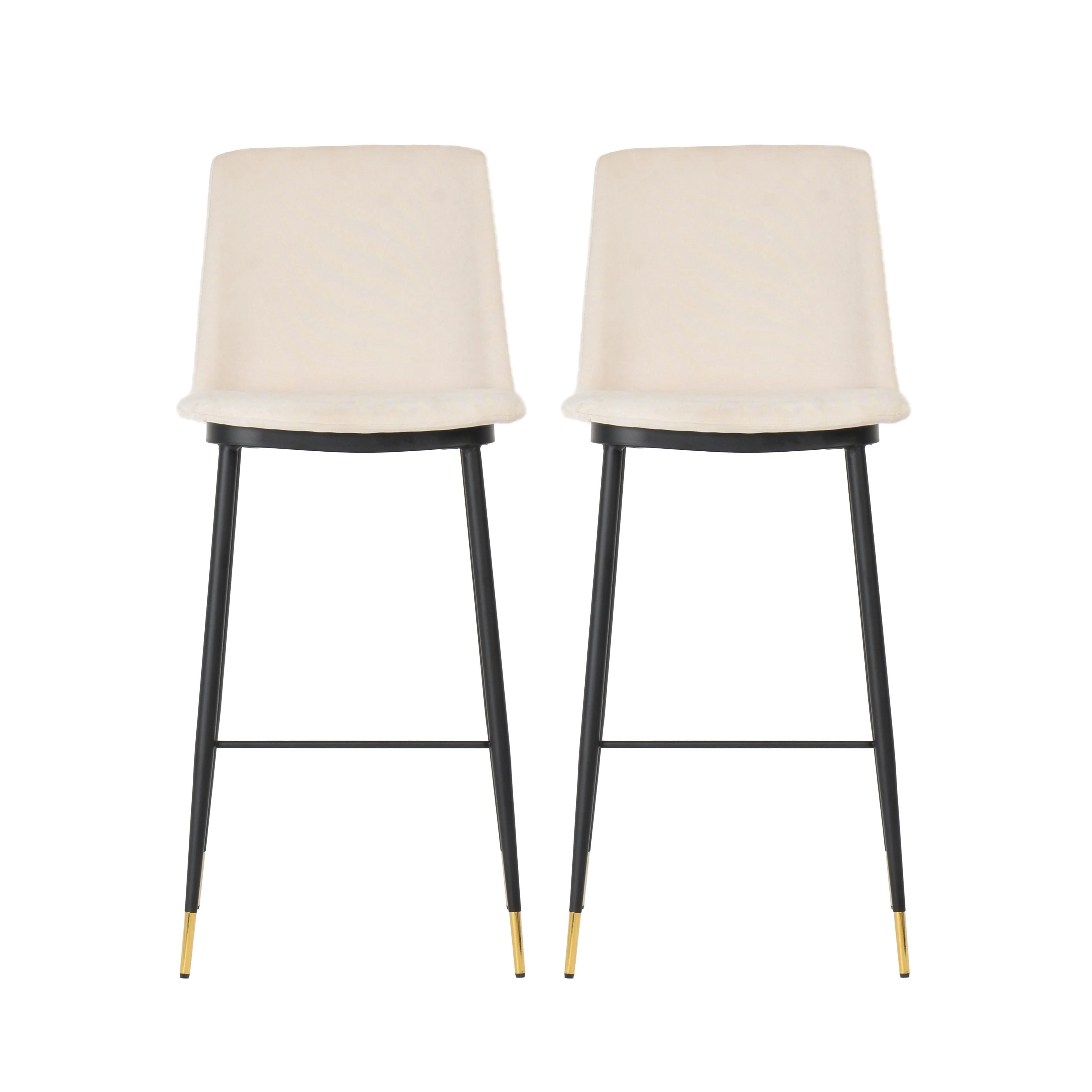 Evora Cream Velvet Counter Stool (Set of 2) - Frankwebs