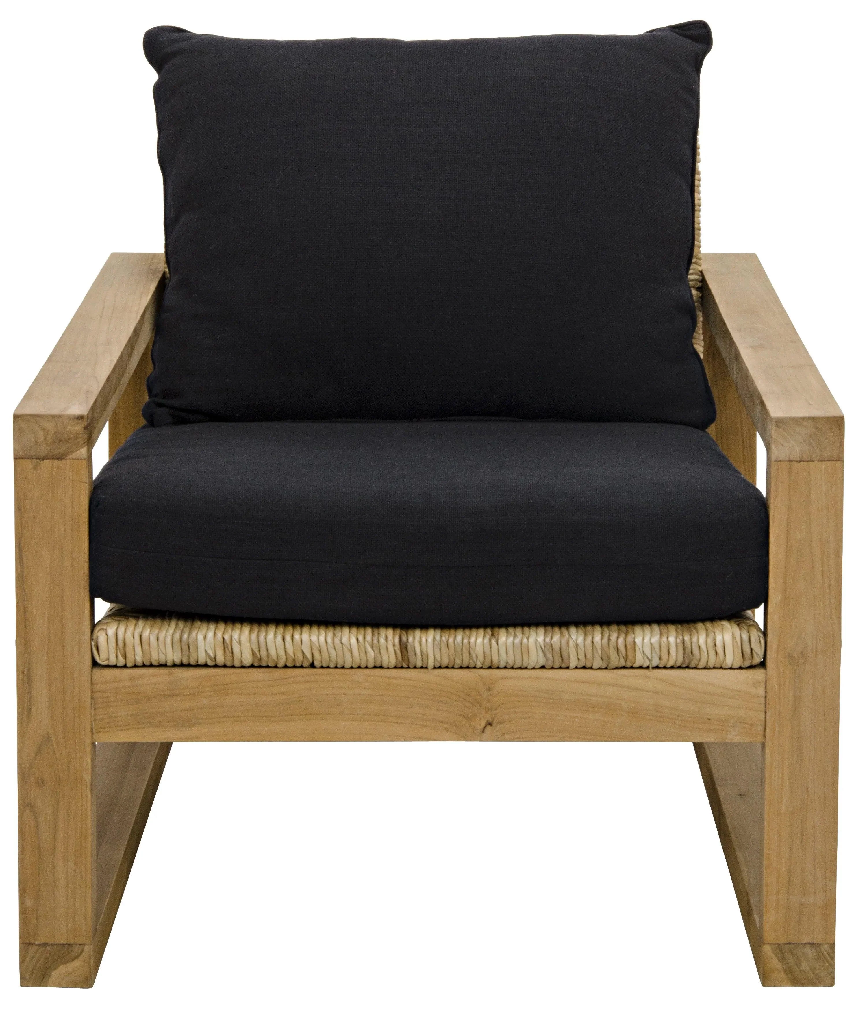 Martin Chair, Teak Frame, Woven Seat, Black Woven Fabric - Frankwebs