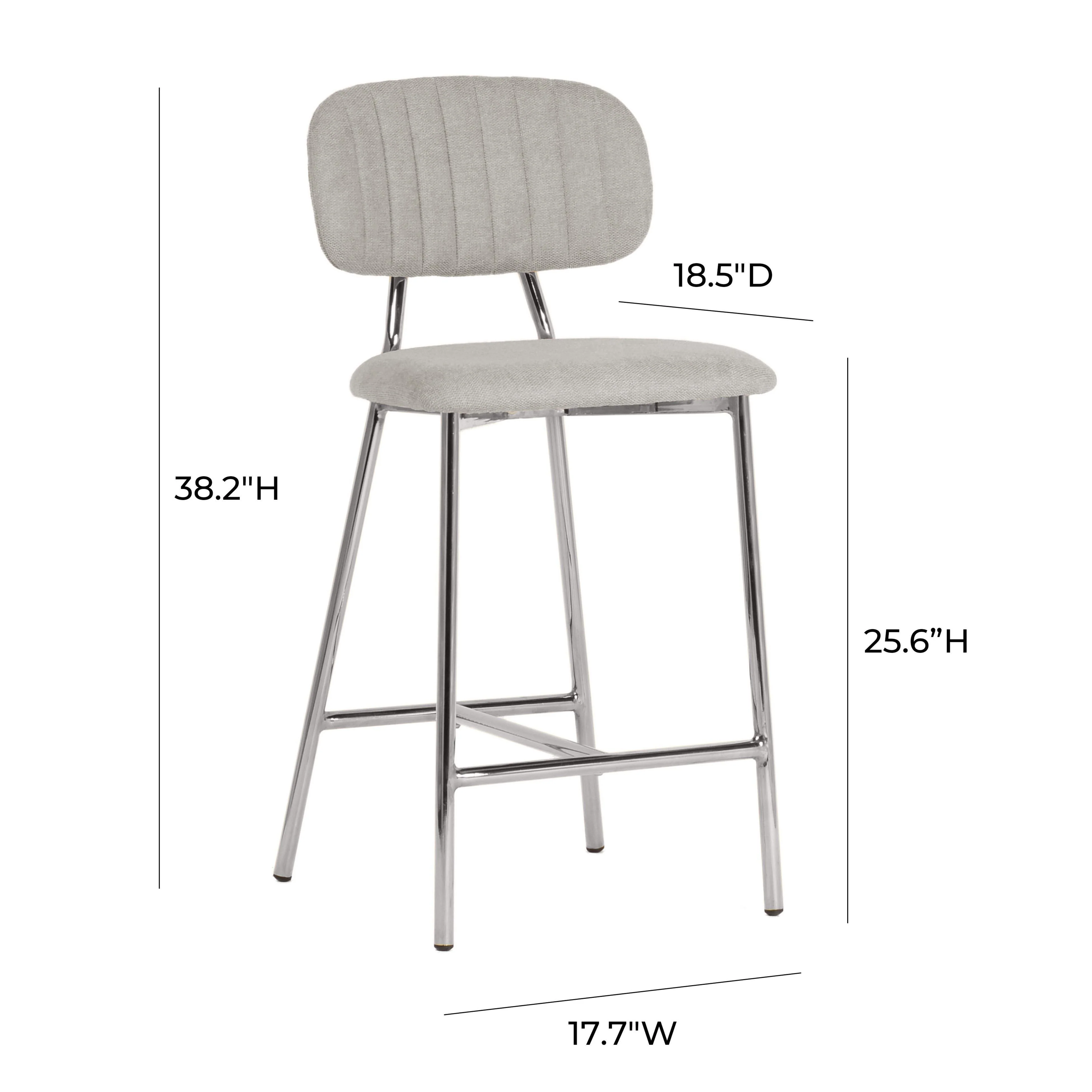 Ariana Grey Counter Stool - Silver Legs (Set of 2) - Frankwebs