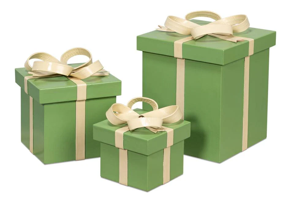 Ferrell Leather Holiday Boxes S/3 Green - Frankwebs