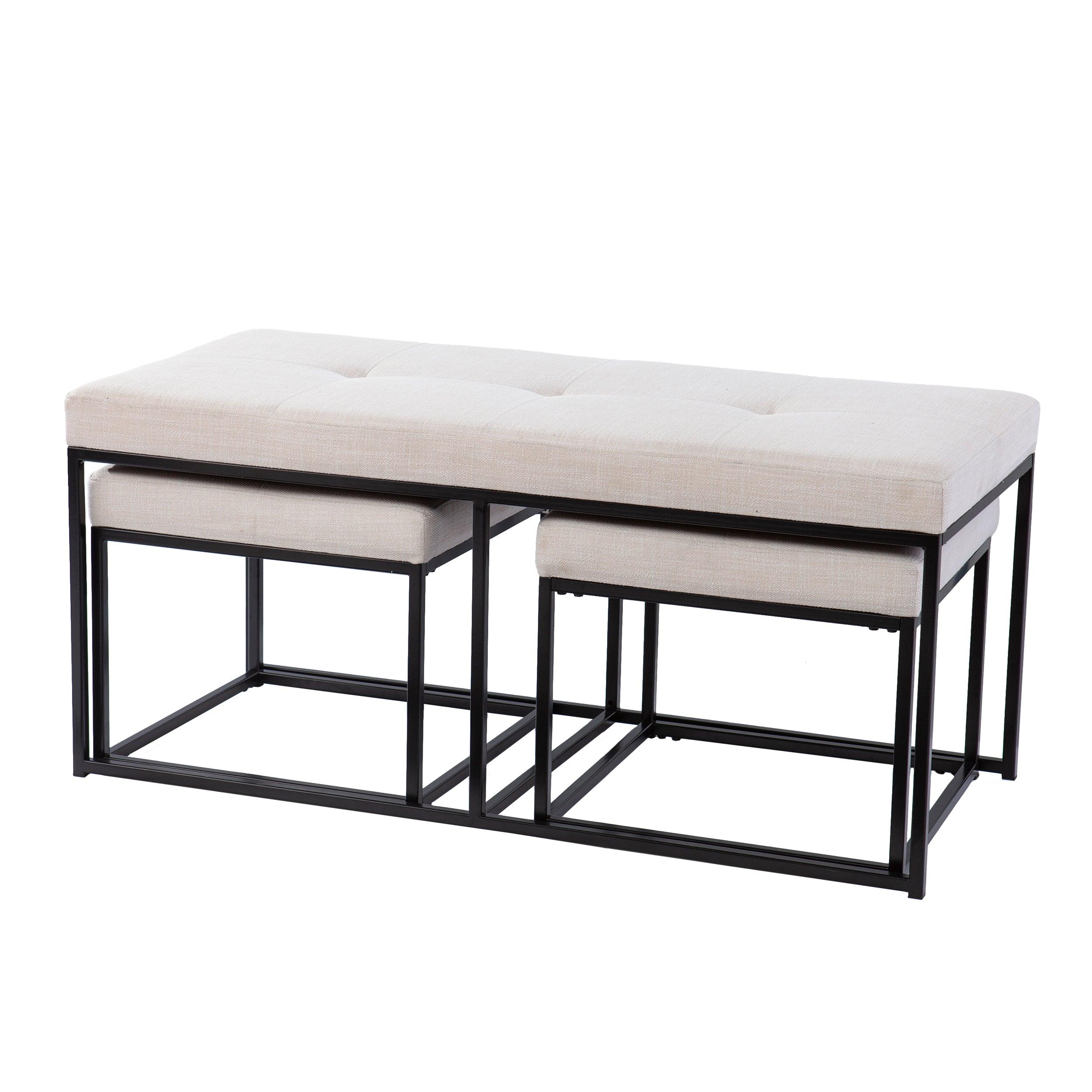 Daltern Upholstered Ottomans – 3pc Set - Frankwebs