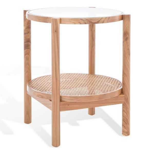 KARYNA RATTAN AND GLASS ACCENT TABLE - Frankwebs
