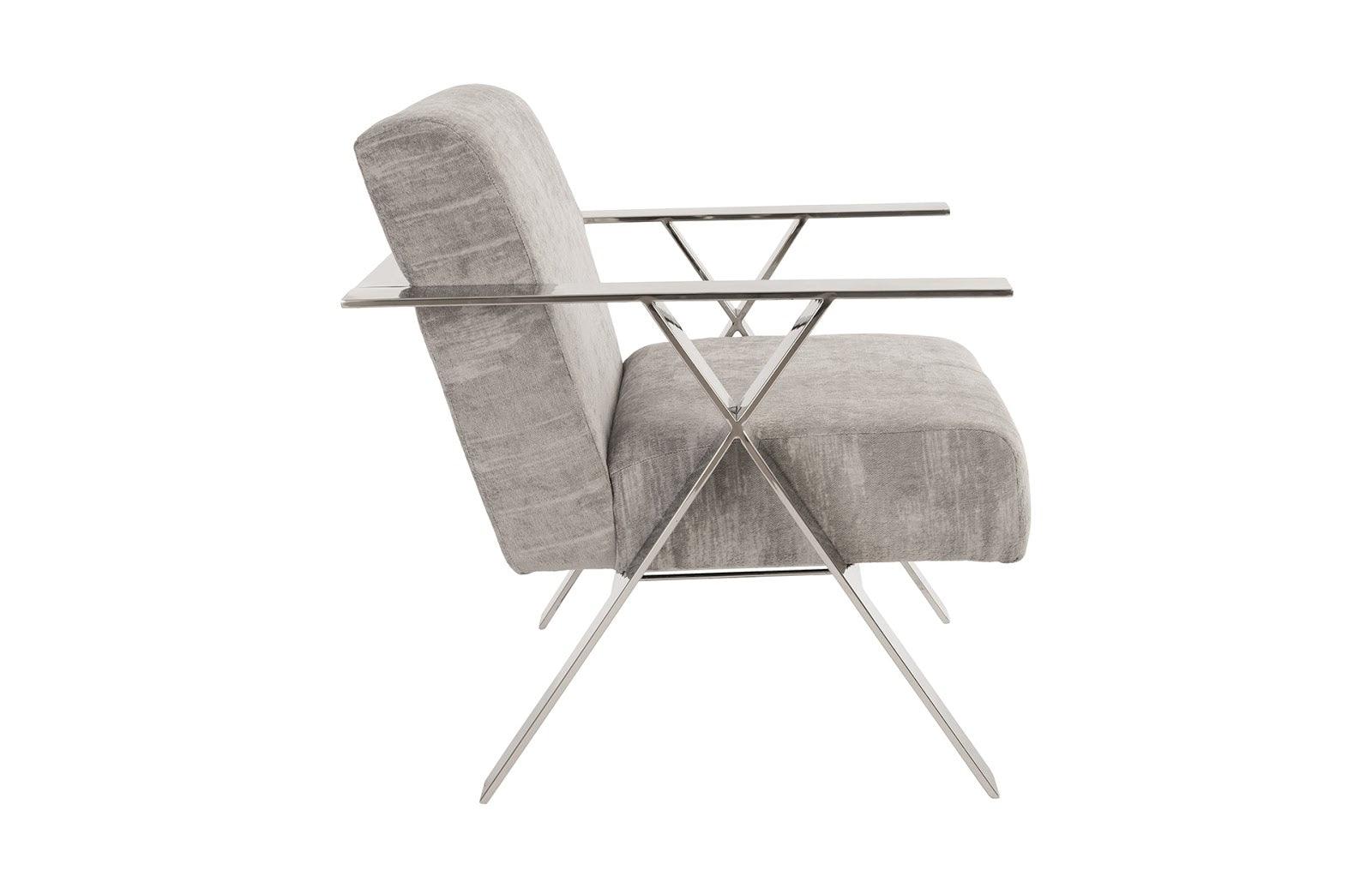 Allure Club Chair, Diva Gray , Stainless Steel Frame - Frankwebs