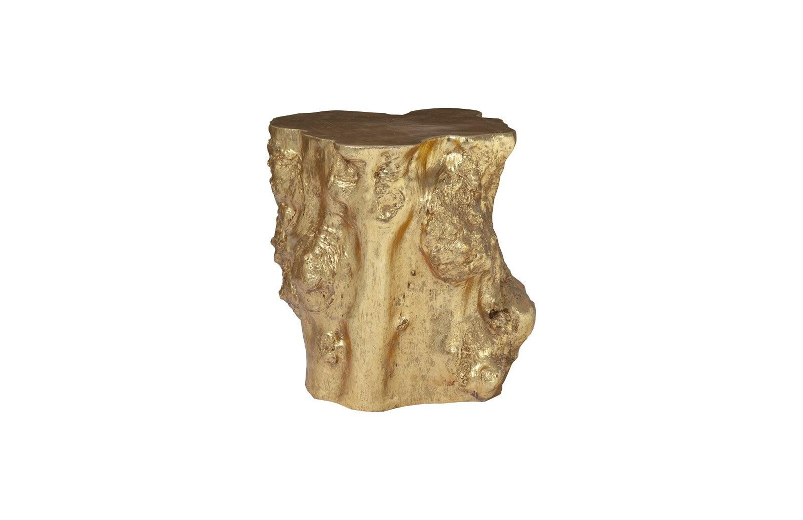 Log Side Table, Gold Leaf - Frankwebs