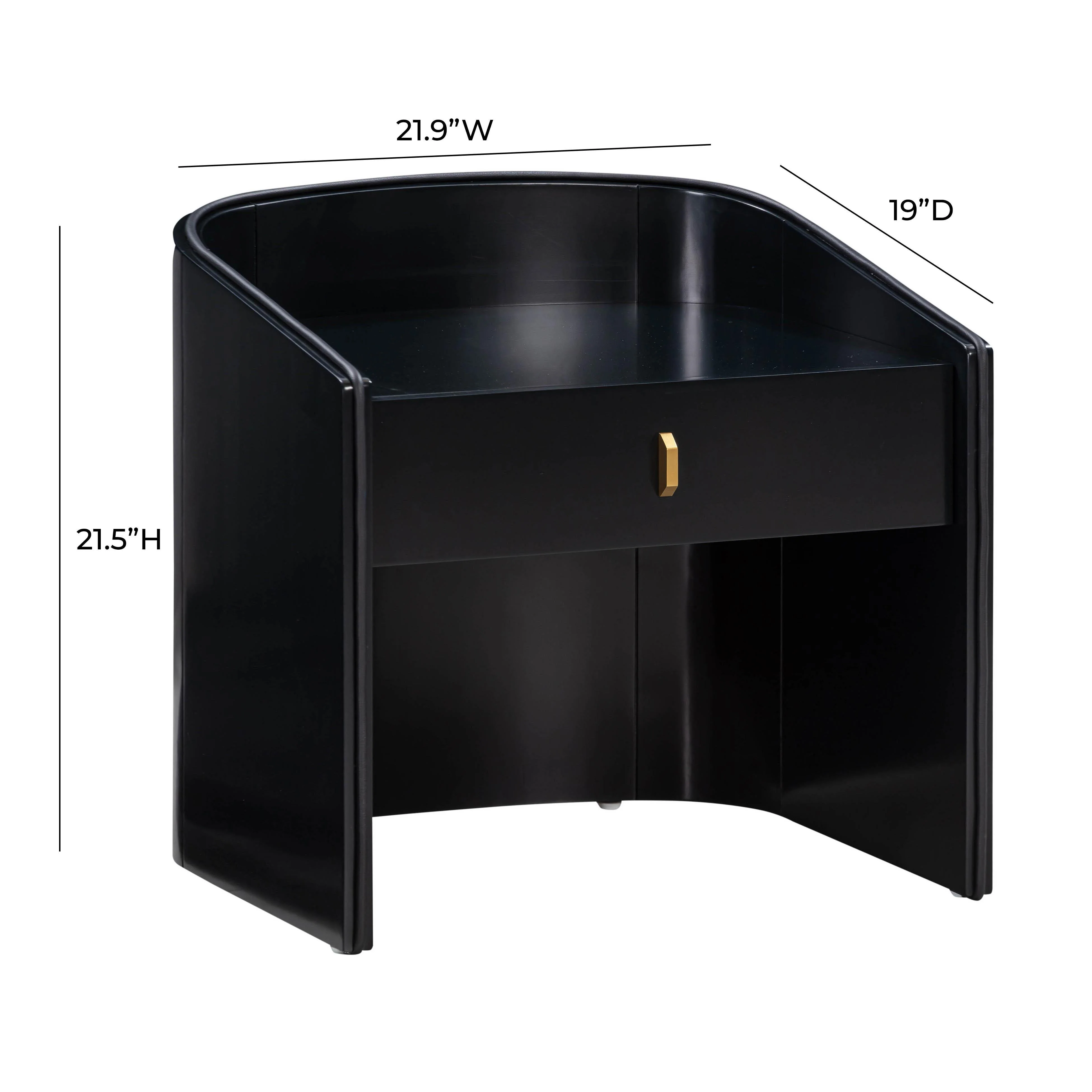 Collins Black Lacquer Nightstand - Frankwebs
