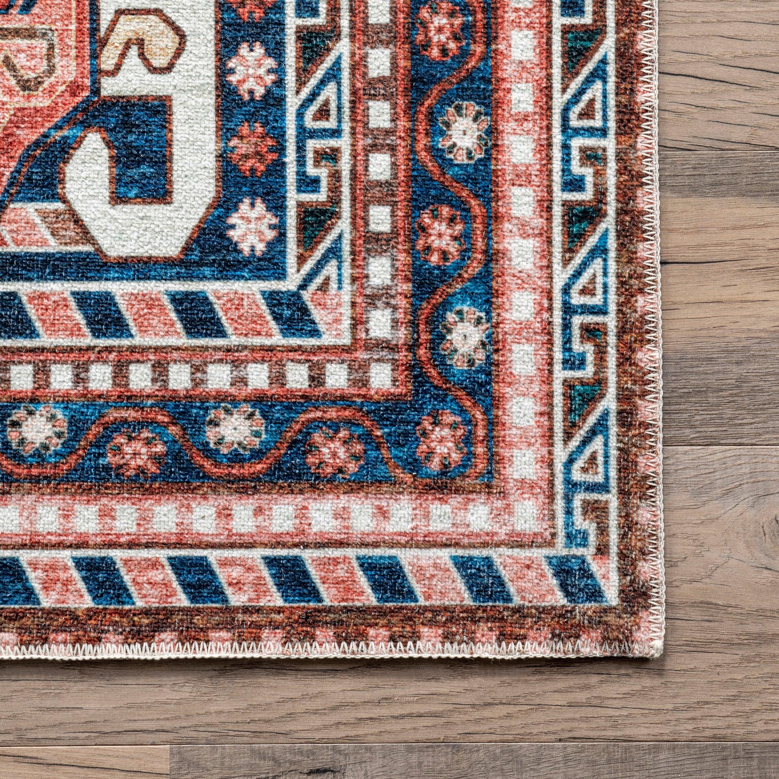 Nevaeh Machine Washable Bohemian Medallion Area Rug - Frankwebs
