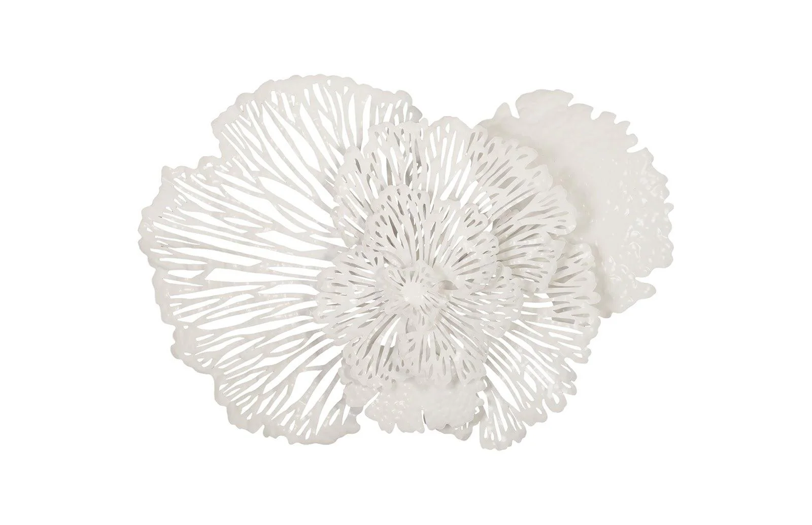 Flower Wall Art, Medium, White, Metal - Frankwebs