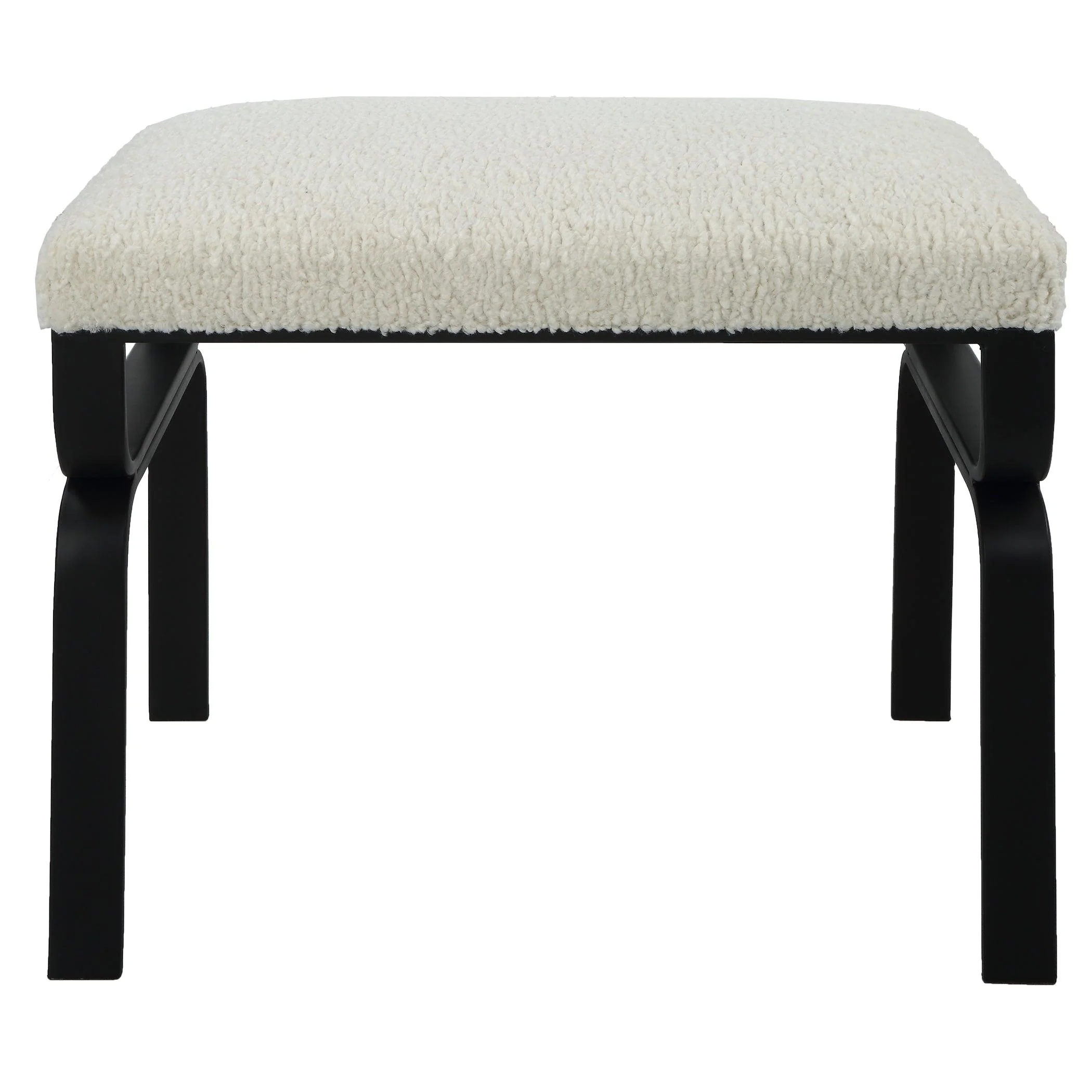 Diverge White Shearling Small Bench - Frankwebs