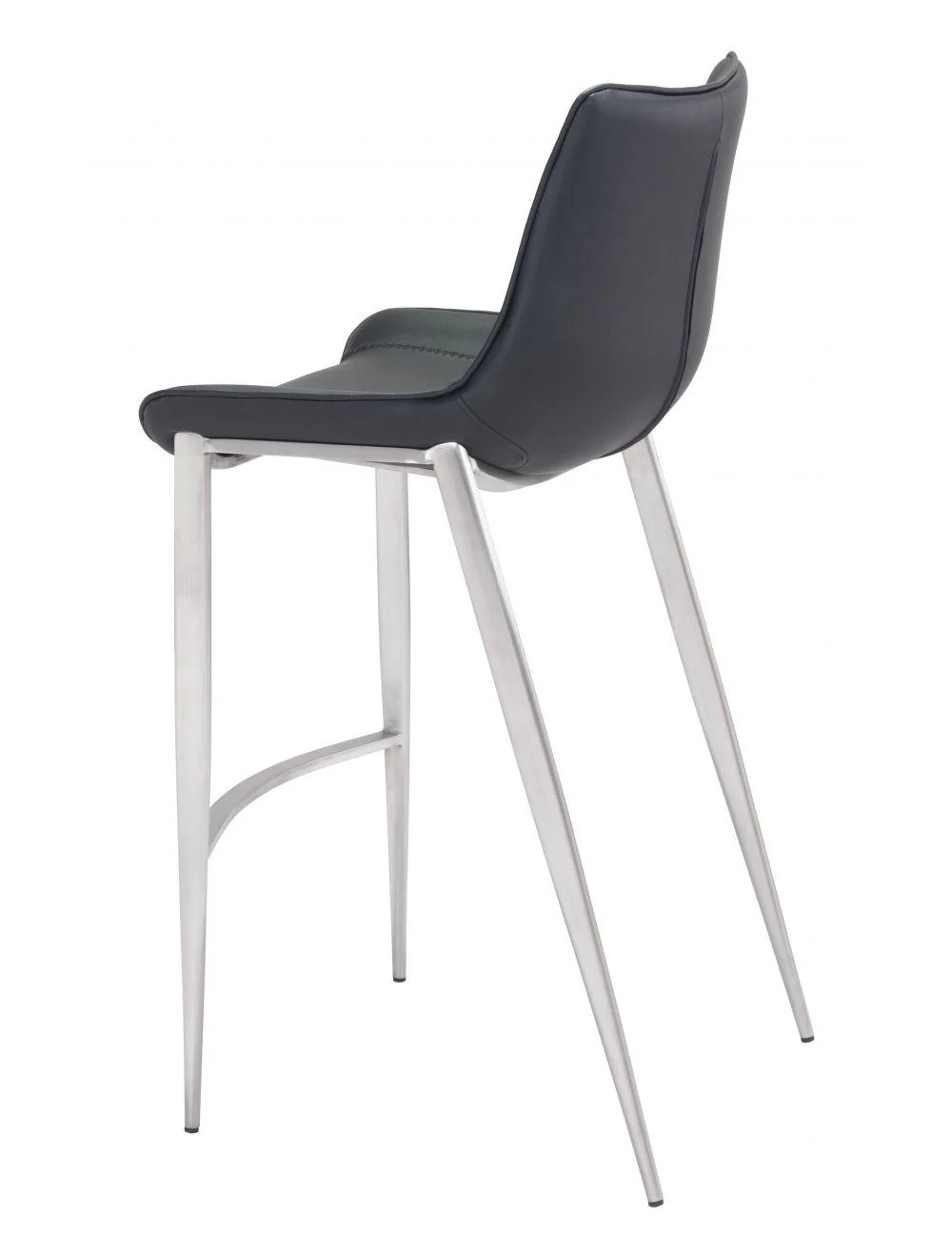 Magnus Bar Chair (Set of 2) Black & Silver - Frankwebs